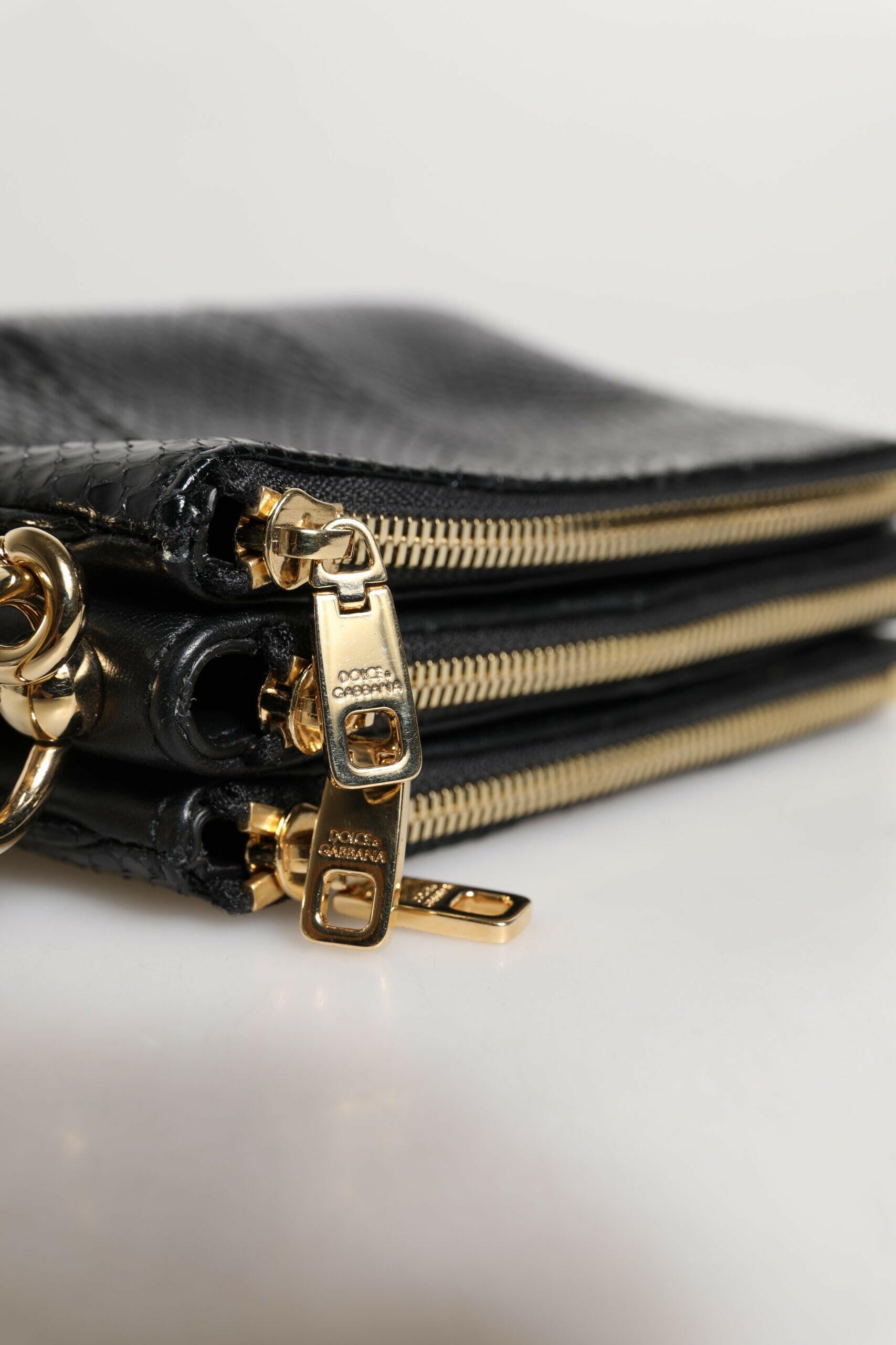 Dolce & Gabbana Black Exotic Leather Shoulder Sling Clutch Bag Dolce & Gabbana