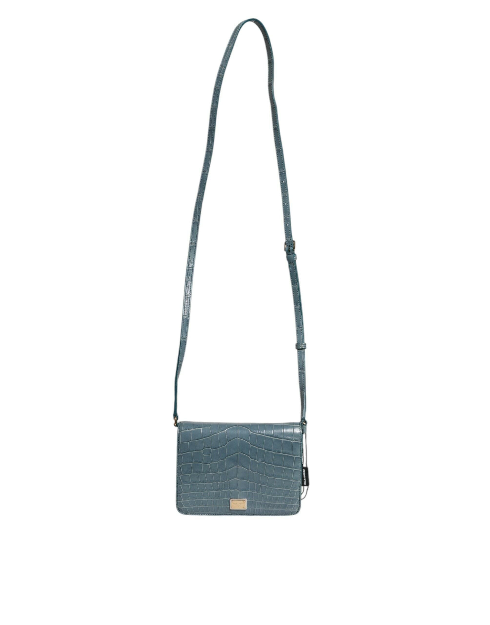 Dolce & Gabbana Green Exotic Leather DG Plaque Crossbody Mini Bag Dolce & Gabbana