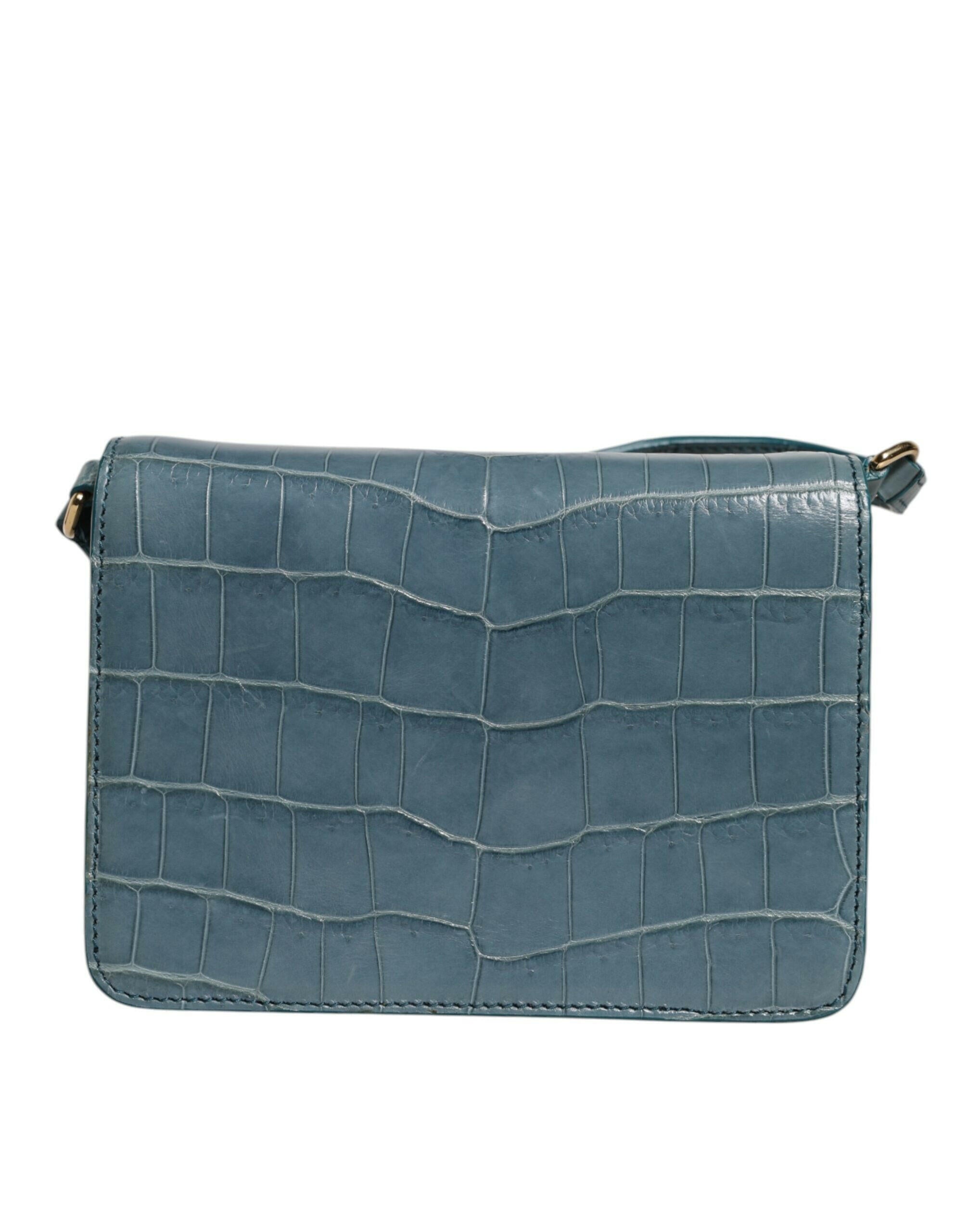 Dolce & Gabbana Green Exotic Leather DG Plaque Crossbody Mini Bag Dolce & Gabbana