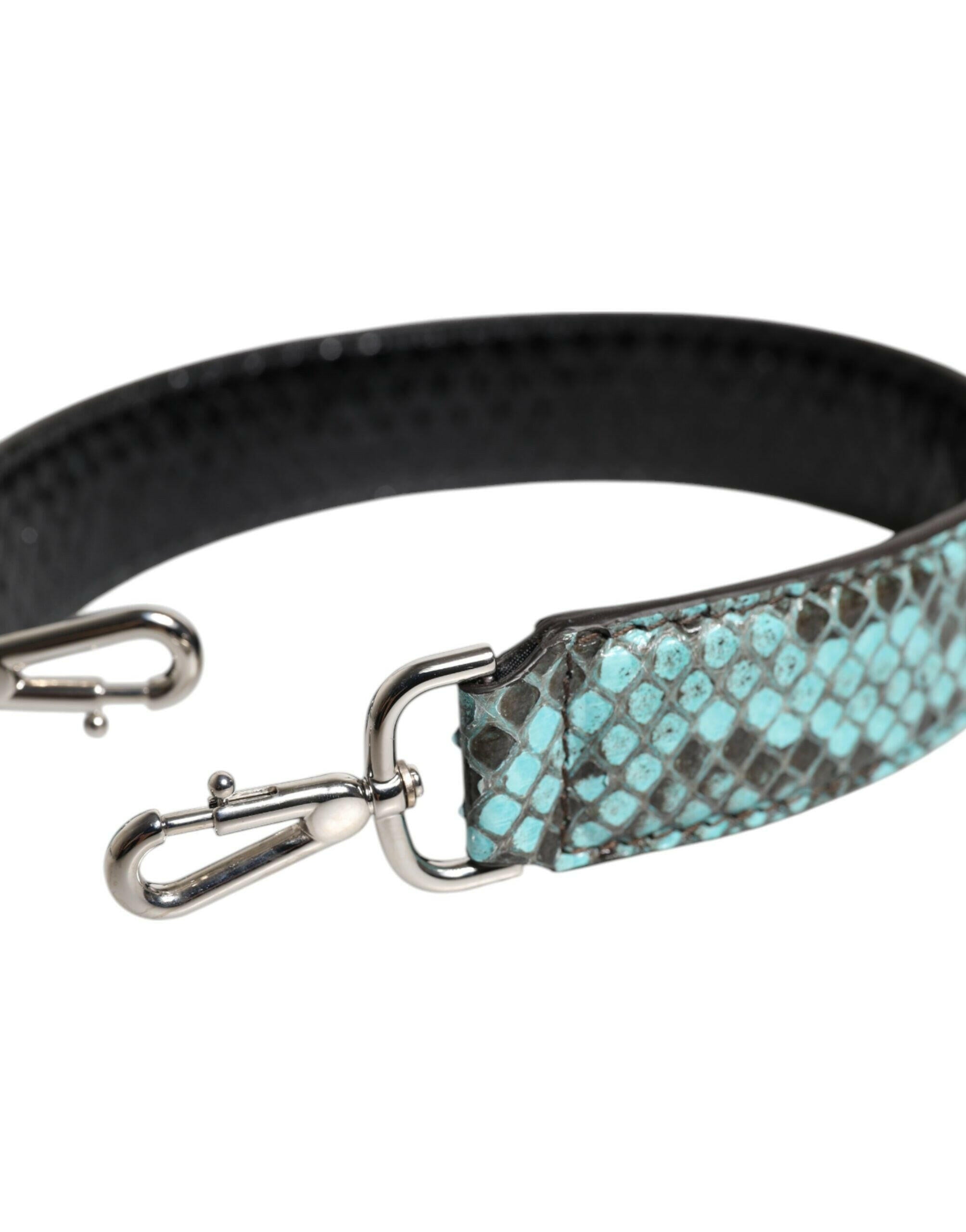 Dolce & Gabbana Black Blue Exotic Leather Bag Shoulder Strap Dolce & Gabbana
