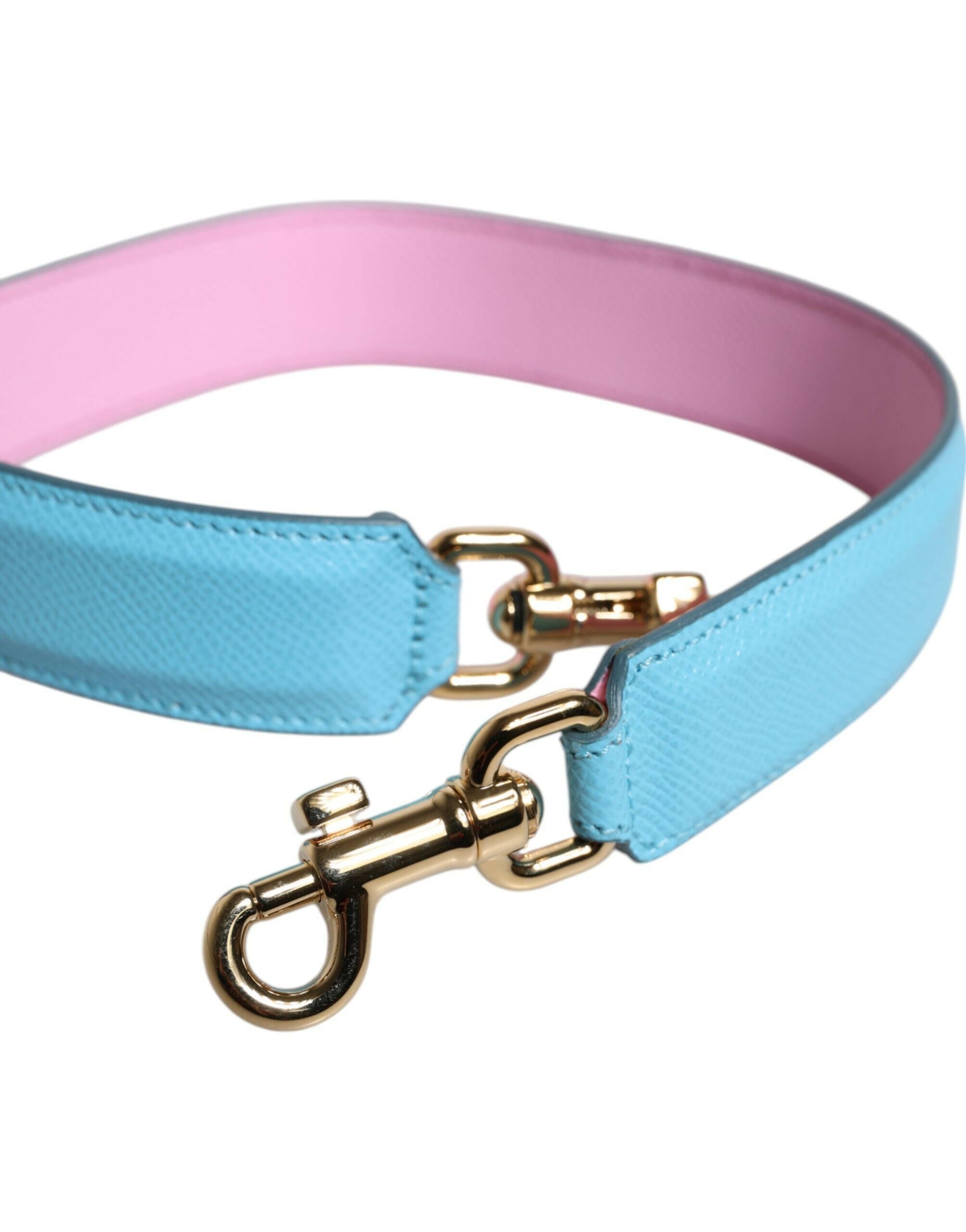 Dolce & Gabbana Pink Blue Leather Handle Bag Shoulder Strap Dolce & Gabbana