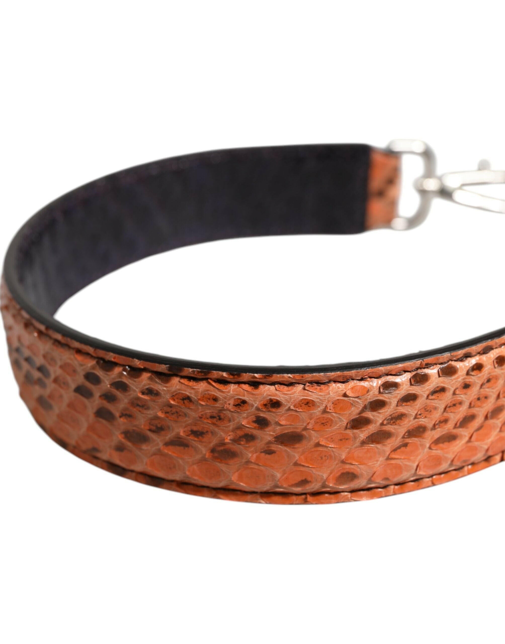 Dolce & Gabbana Black Beige Exotic Leather Bag Shoulder Strap Dolce & Gabbana