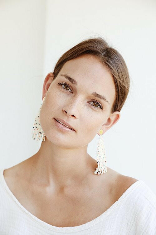 Annie Beaded Fringe Earring.