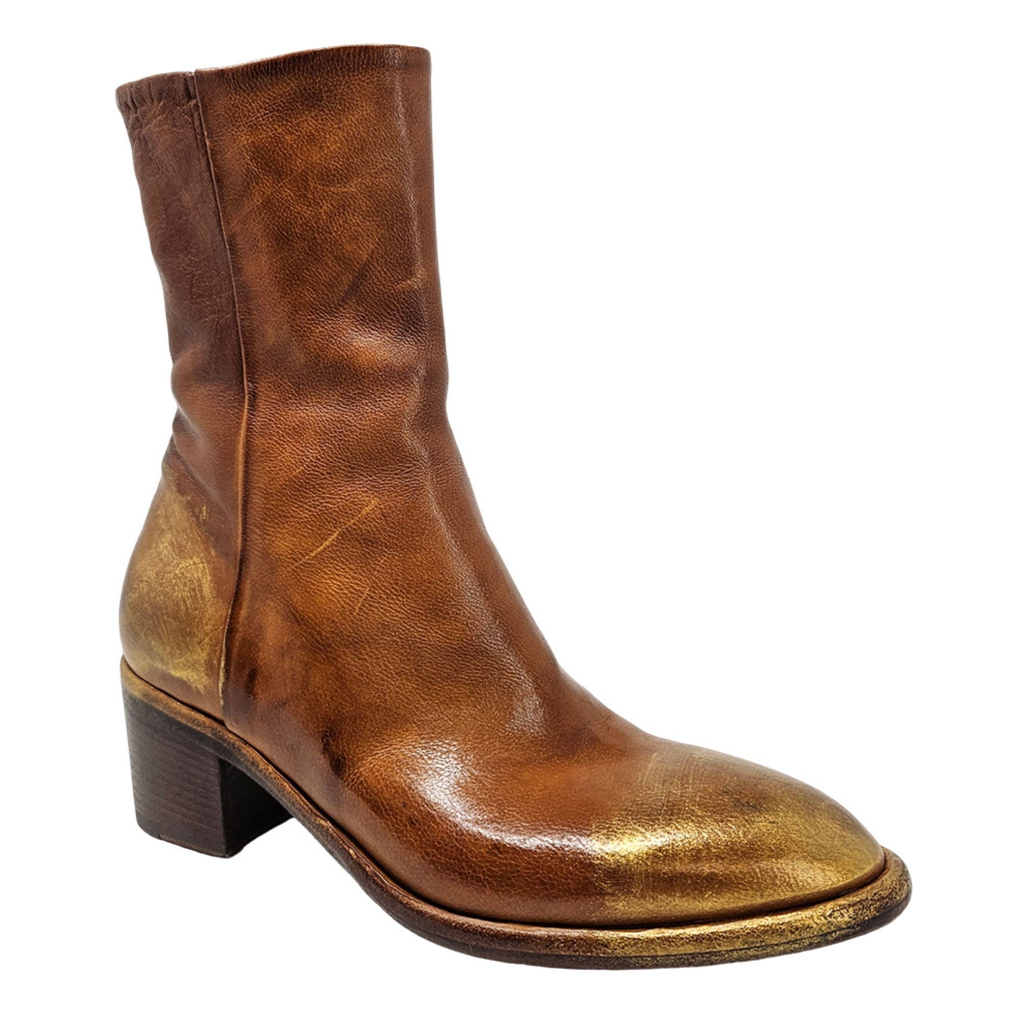 Cognac Hand Rubbed Ankle Boot