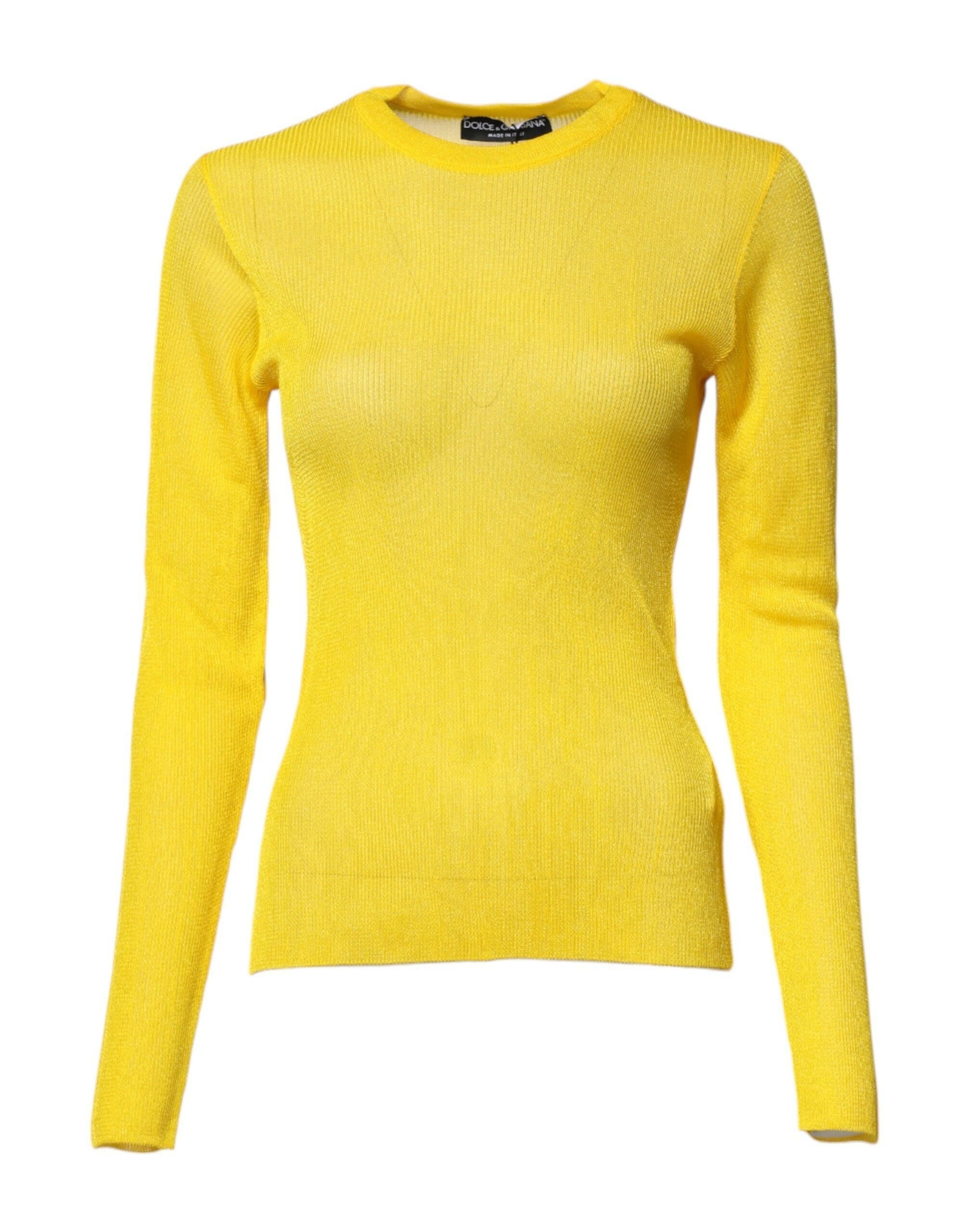 Dolce & Gabbana Yellow Polyester Women Pullover Top Sweater Dolce & Gabbana