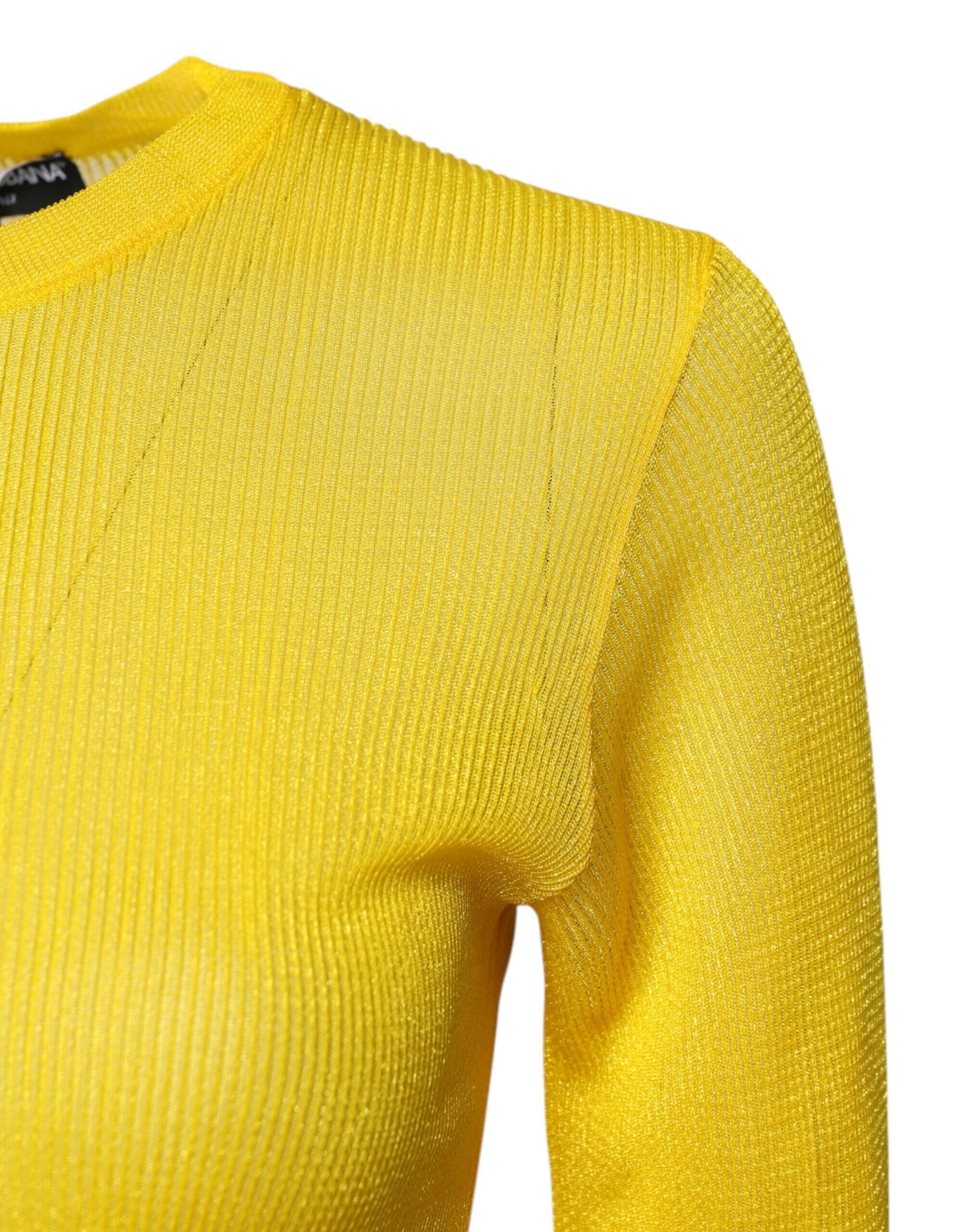 Dolce & Gabbana Yellow Polyester Women Pullover Top Sweater Dolce & Gabbana