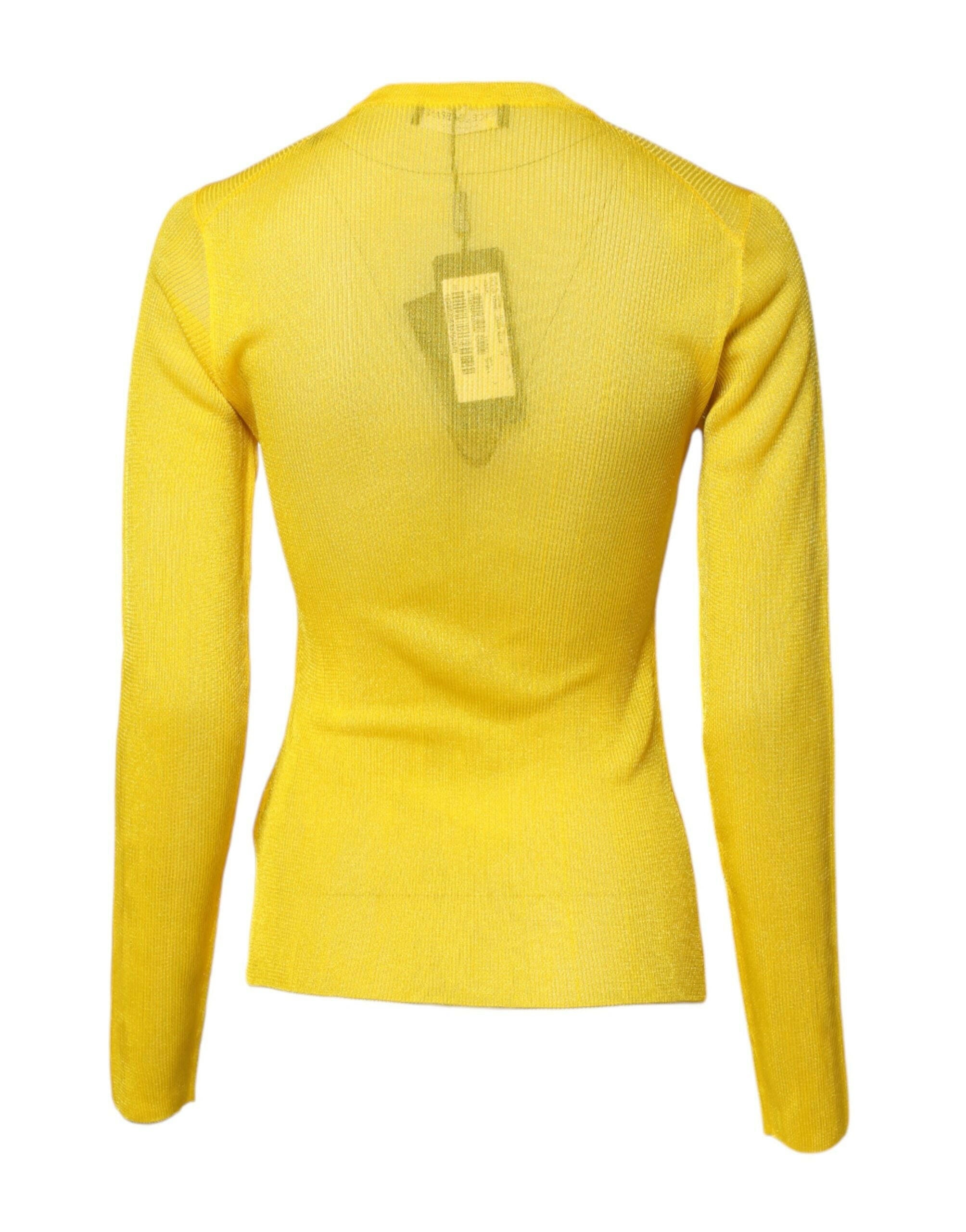 Dolce & Gabbana Yellow Polyester Women Pullover Top Sweater Dolce & Gabbana