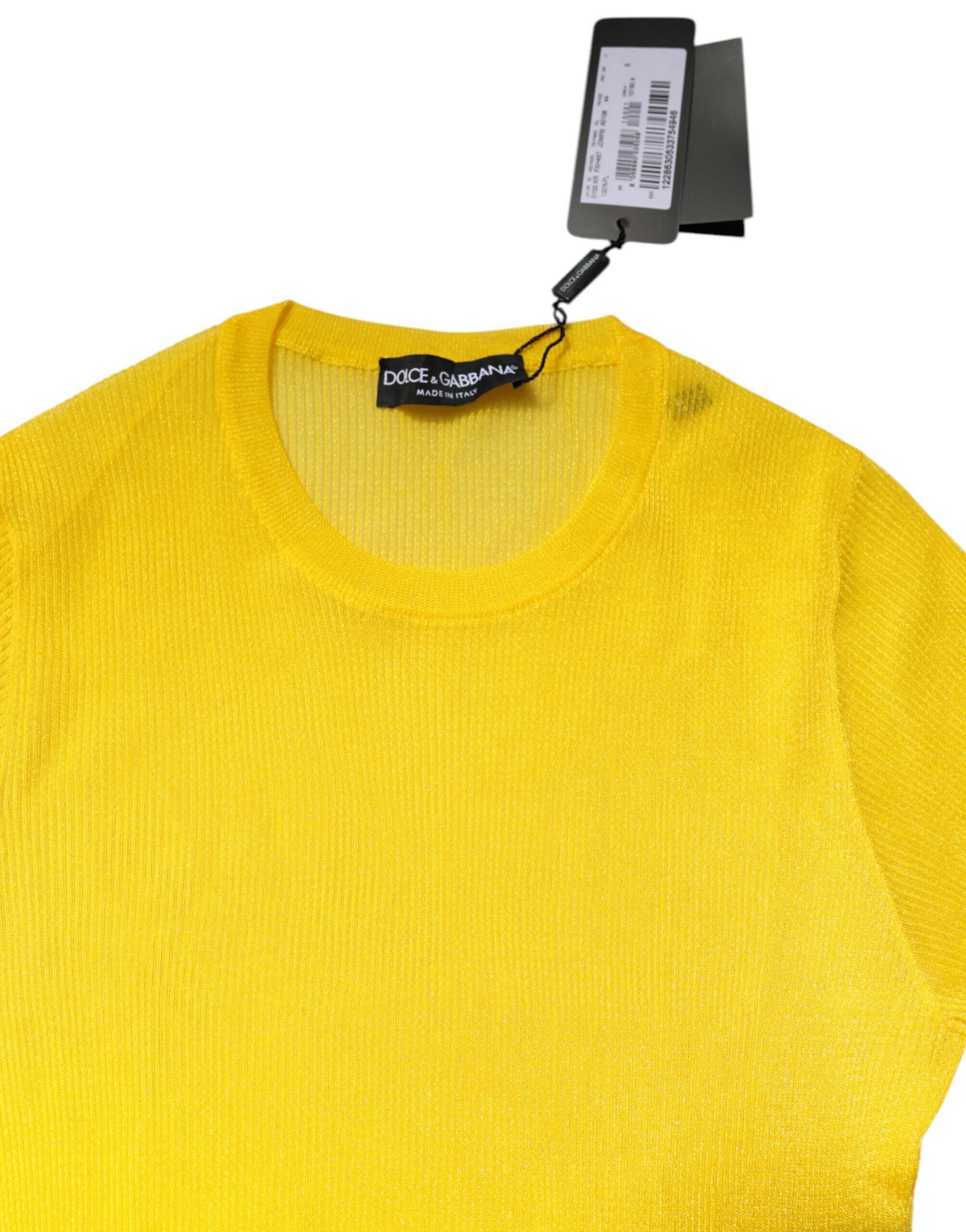 Dolce & Gabbana Yellow Polyester Women Pullover Top Sweater Dolce & Gabbana