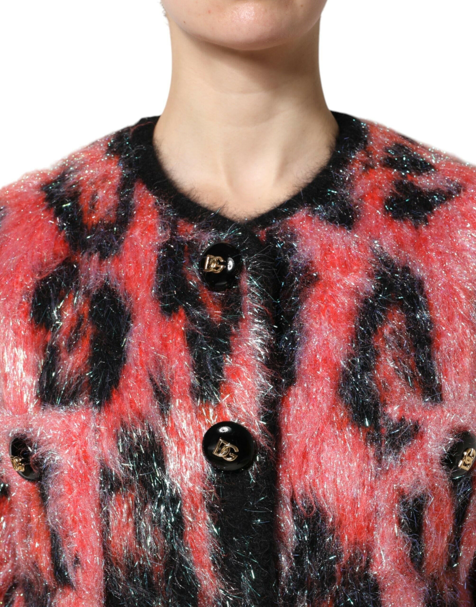 Dolce & Gabbana Red Mohair Wool Button Down Cardigan Sweater Dolce & Gabbana