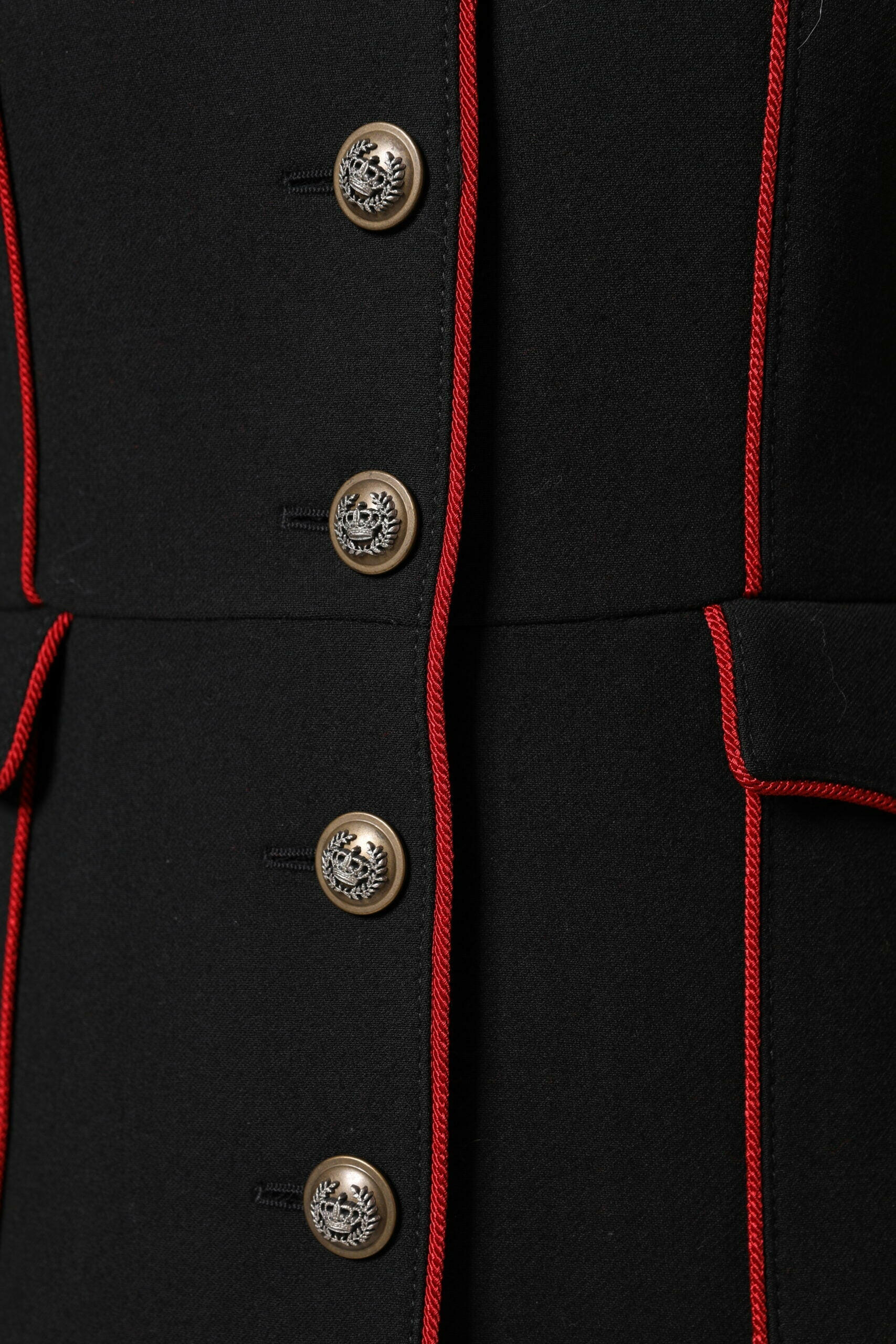 Dolce & Gabbana Black Wool Single Breasted Trench Coat Jacket Dolce & Gabbana