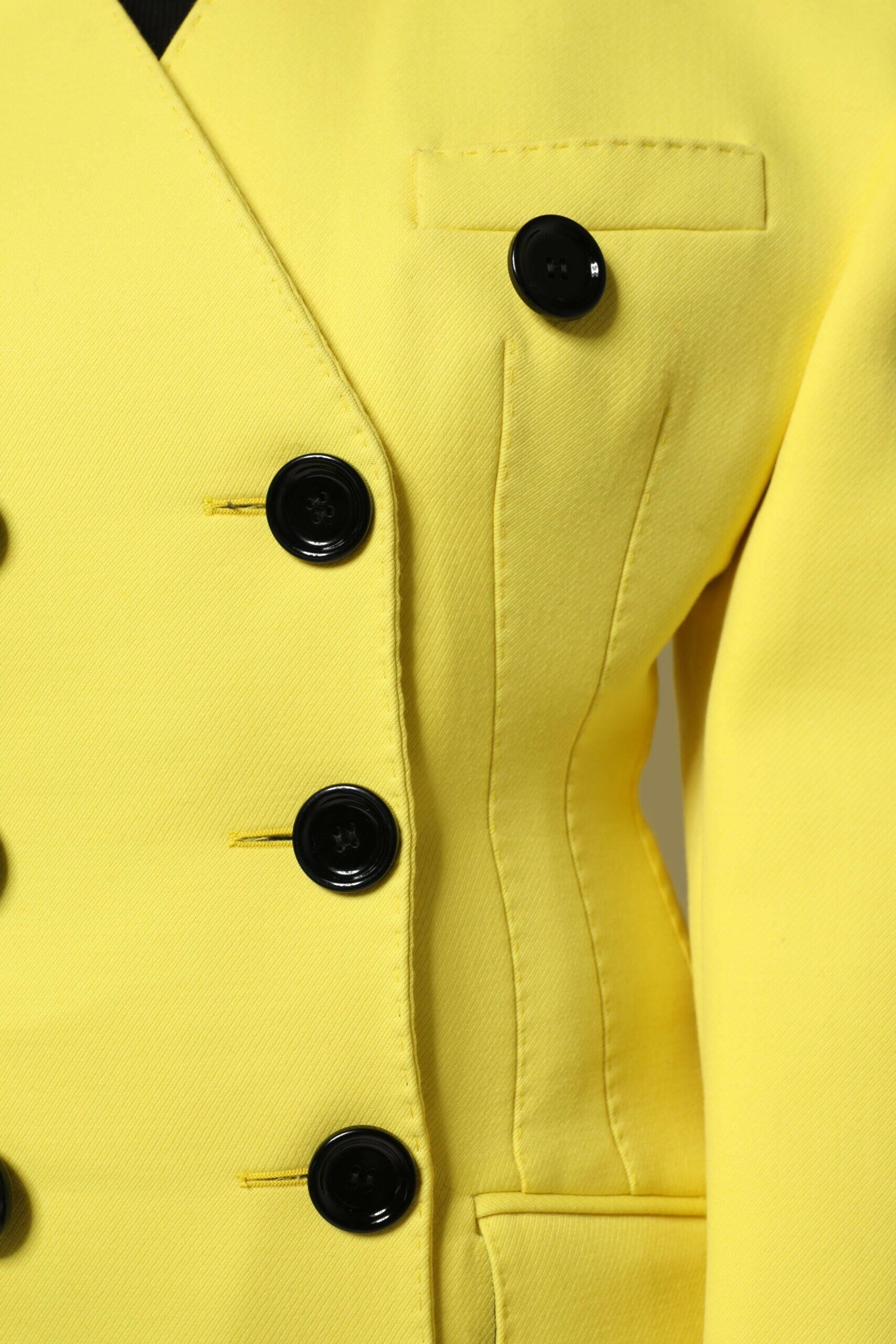 Dolce & Gabbana Yellow Double Breasted Trench Coat Jacket Dolce & Gabbana