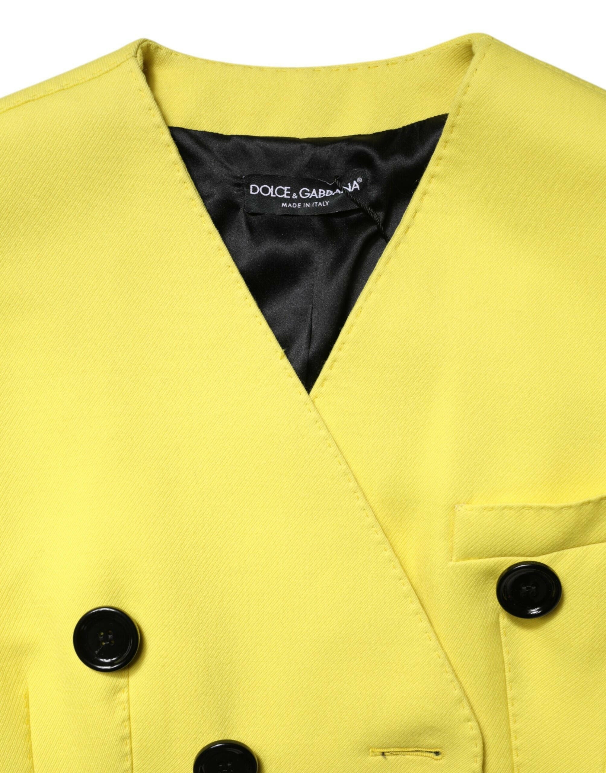 Dolce & Gabbana Yellow Double Breasted Trench Coat Jacket Dolce & Gabbana