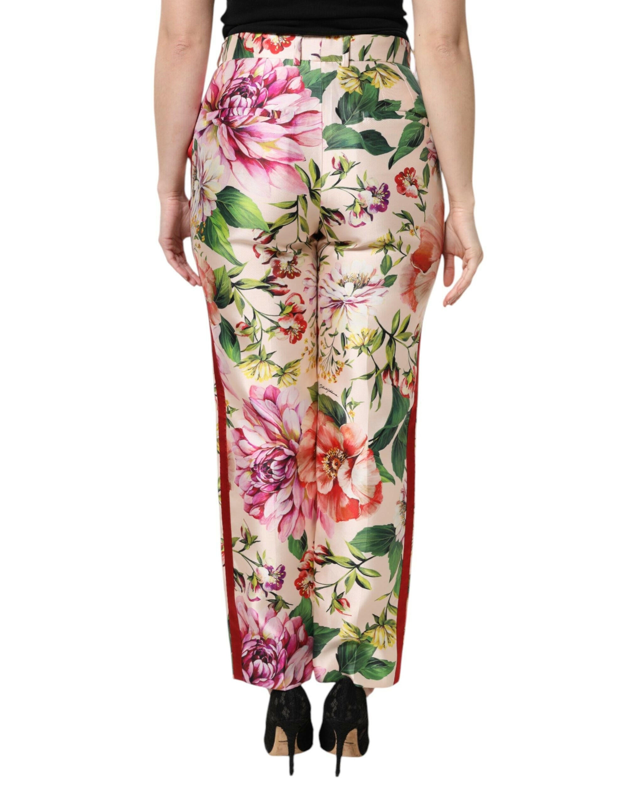 Dolce & Gabbana Multicolor Floral High Waist Straight Pants Dolce & Gabbana