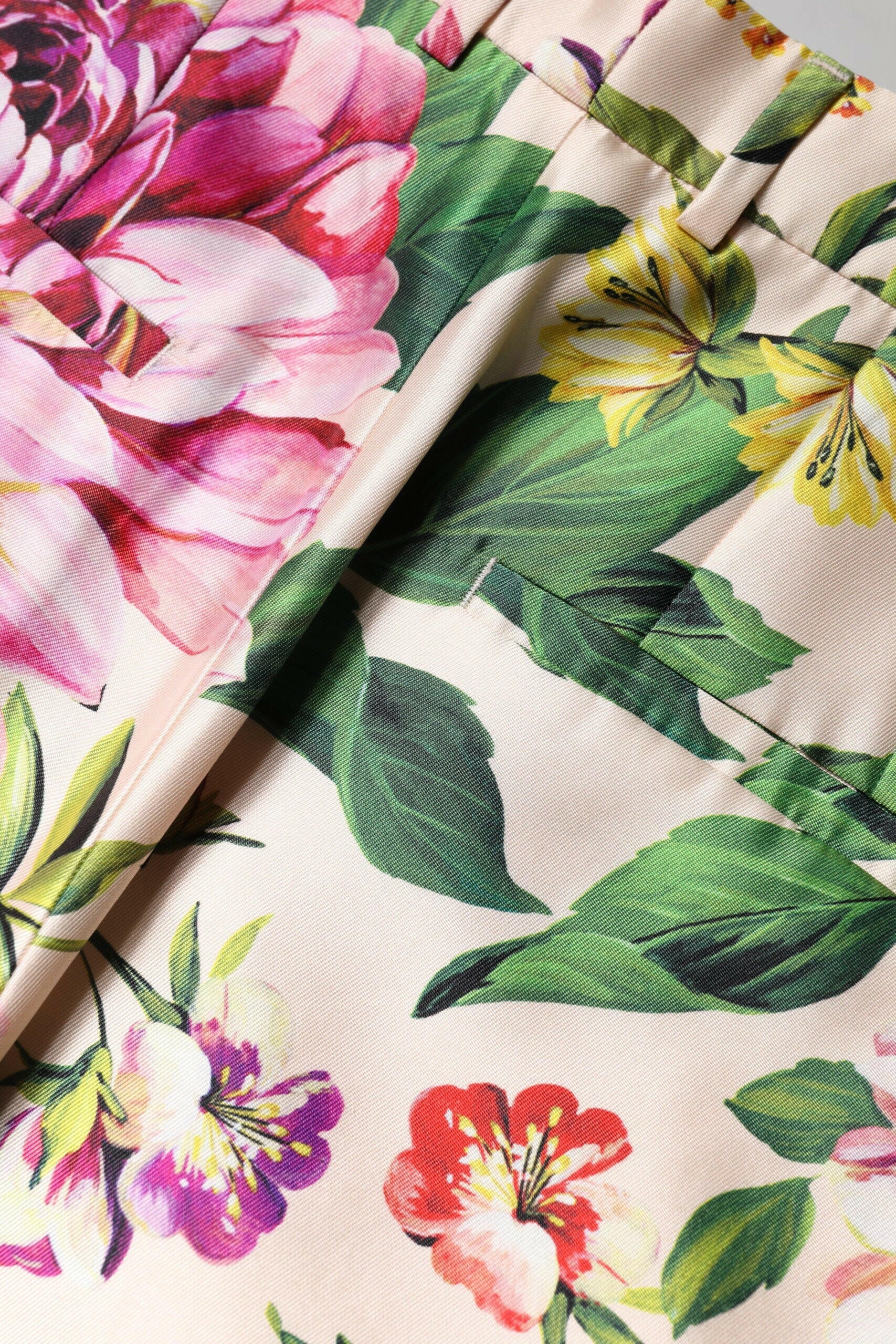 Dolce & Gabbana Multicolor Floral High Waist Straight Pants Dolce & Gabbana