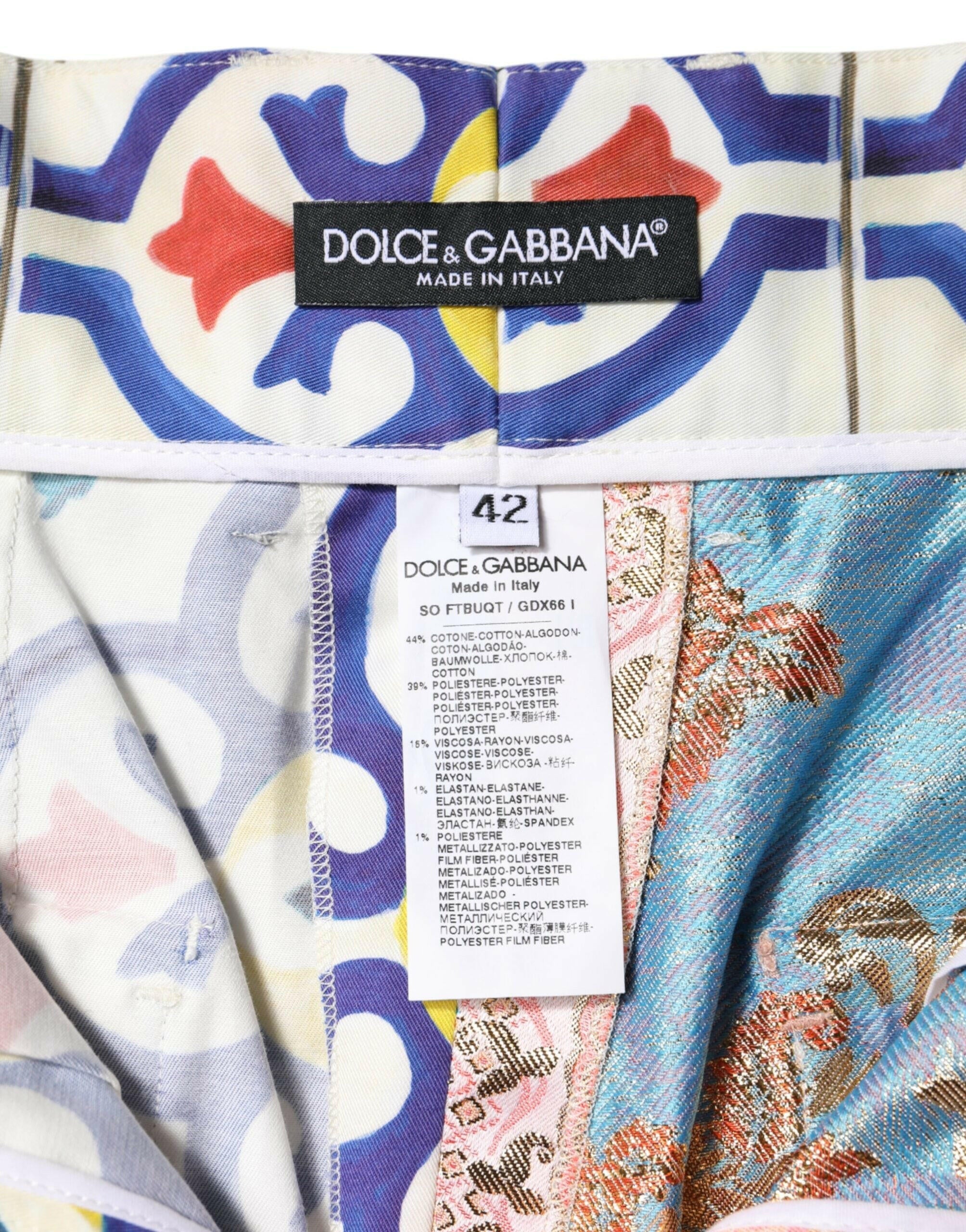 Dolce & Gabbana Multicolor High Waist Women Hot Pants Shorts Dolce & Gabbana