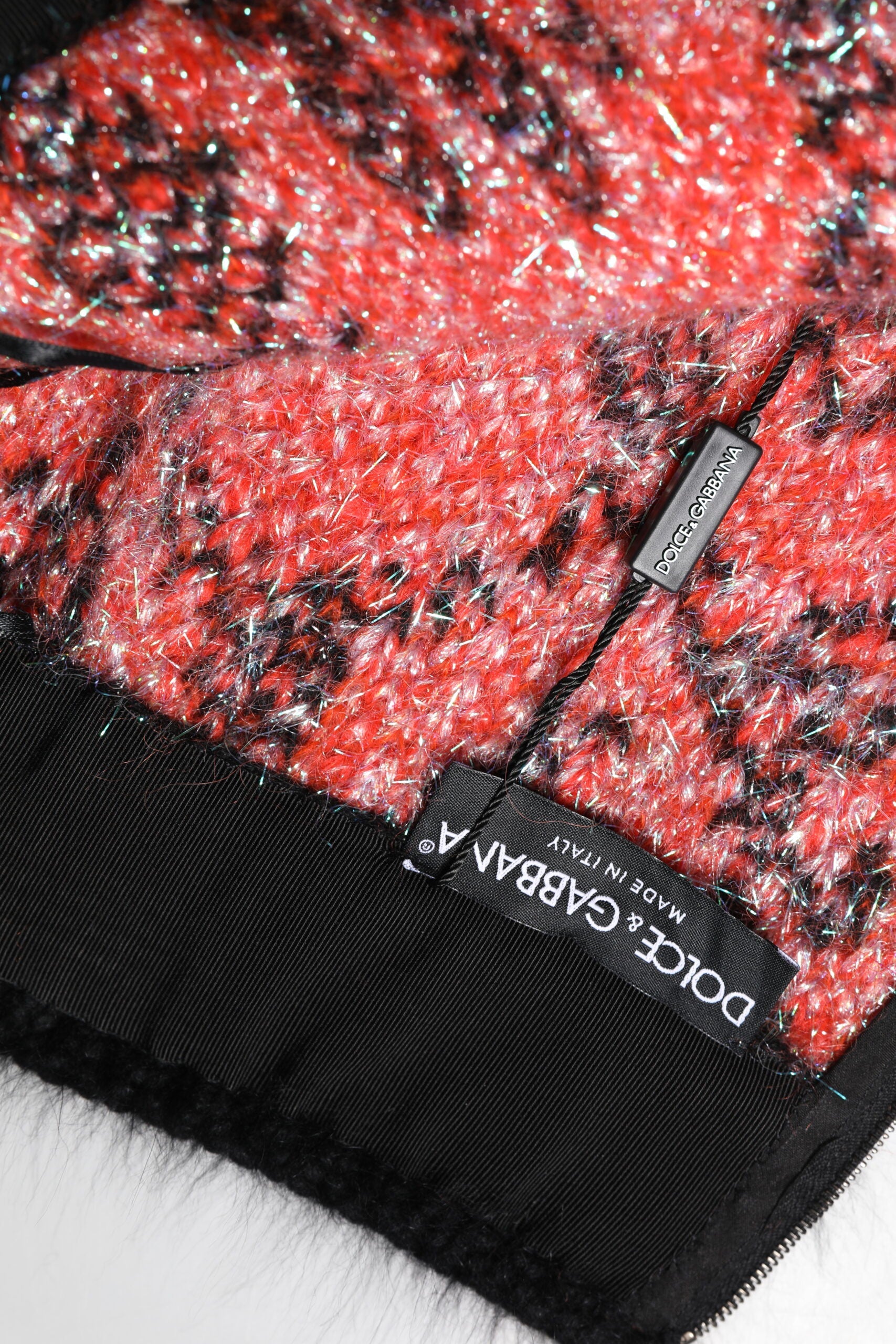 Dolce & Gabbana Multicolor Plush High Waist Mini Skirt Dolce & Gabbana