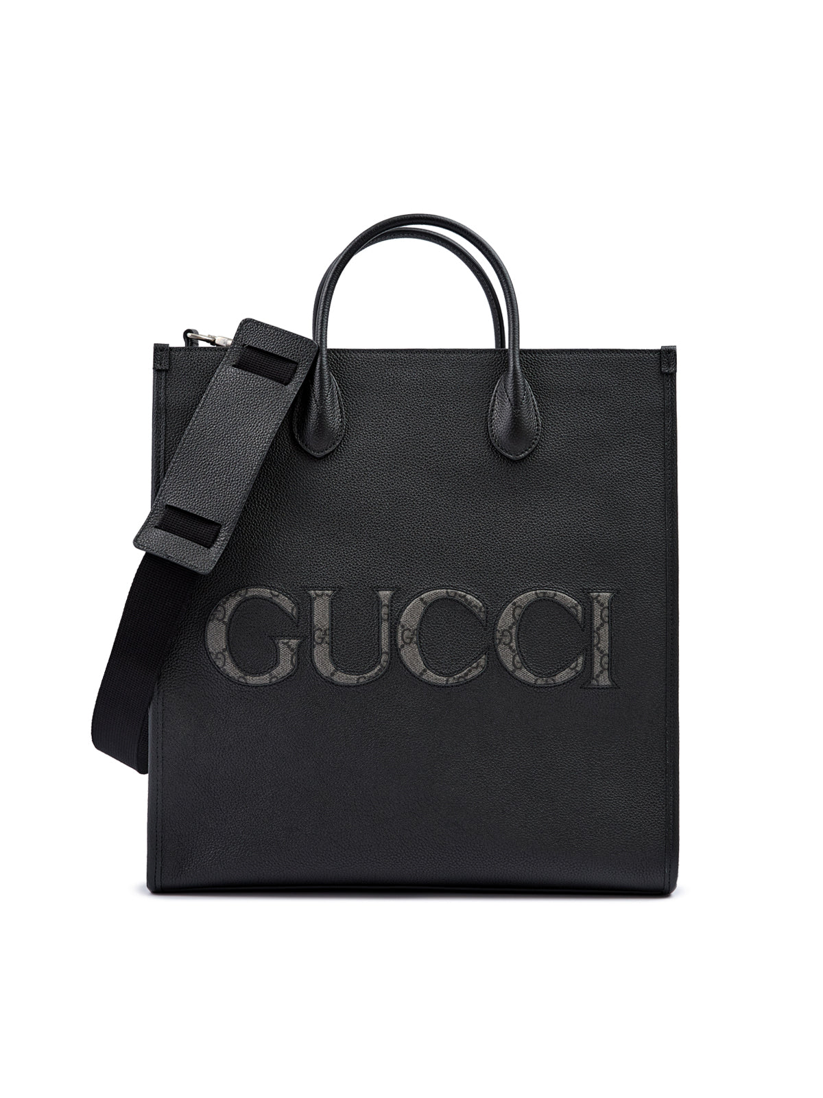 Gucci Black Leather Logo Medium Tote Bag Gucci