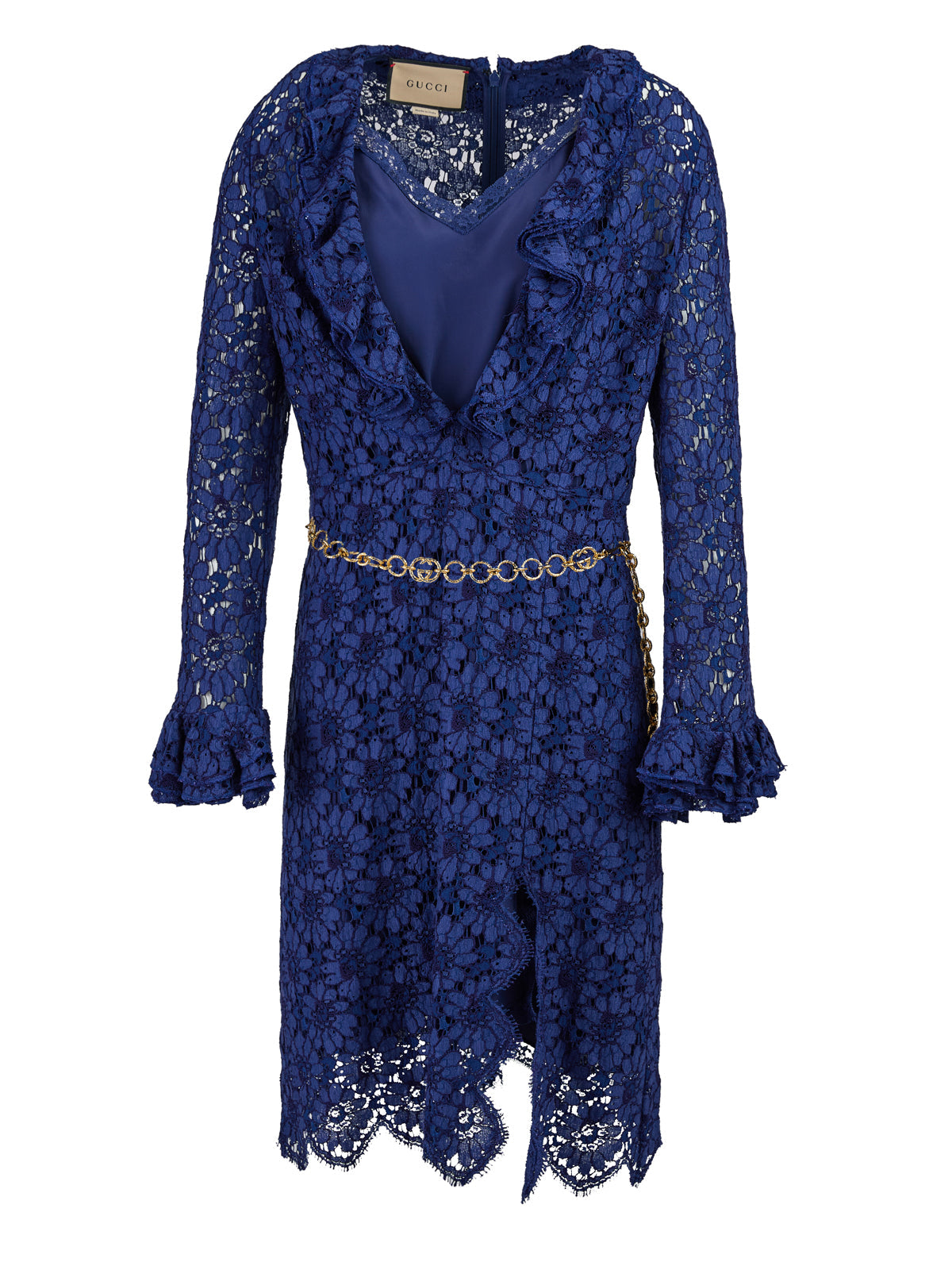 Gucci Blu Viscose and Cotton Mid Long Dress Gucci