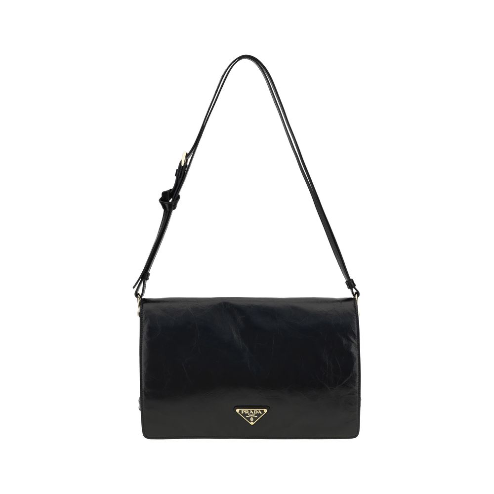 Prada Crinkled leather Shoulder Bag Prada