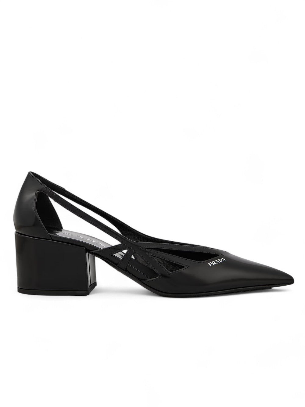 Prada Black Leather Cut-Out Pumps 55 Prada