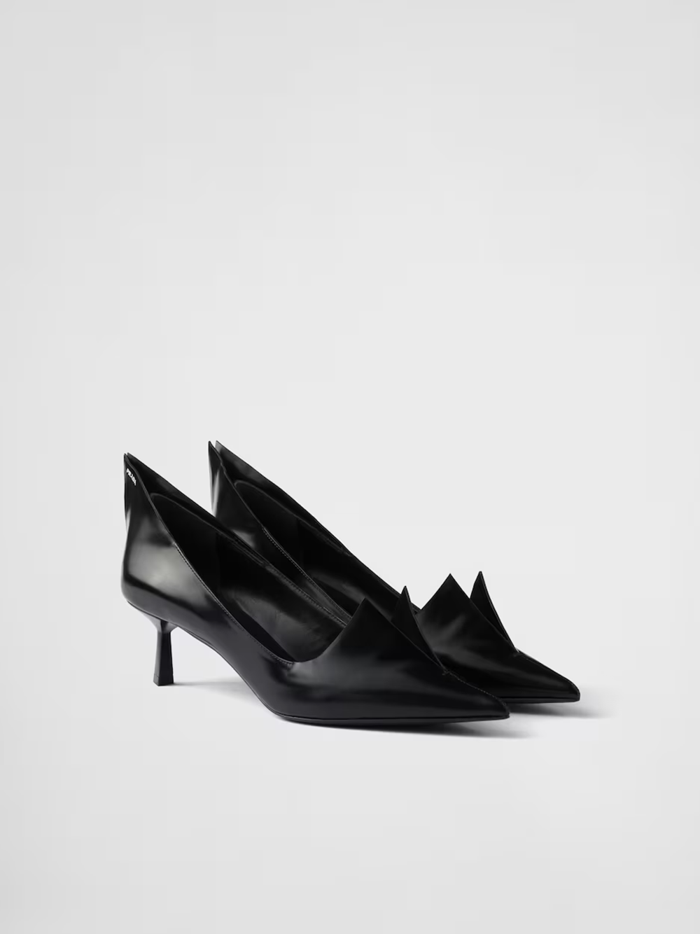 Prada Black Brushed Leather Pumps Prada