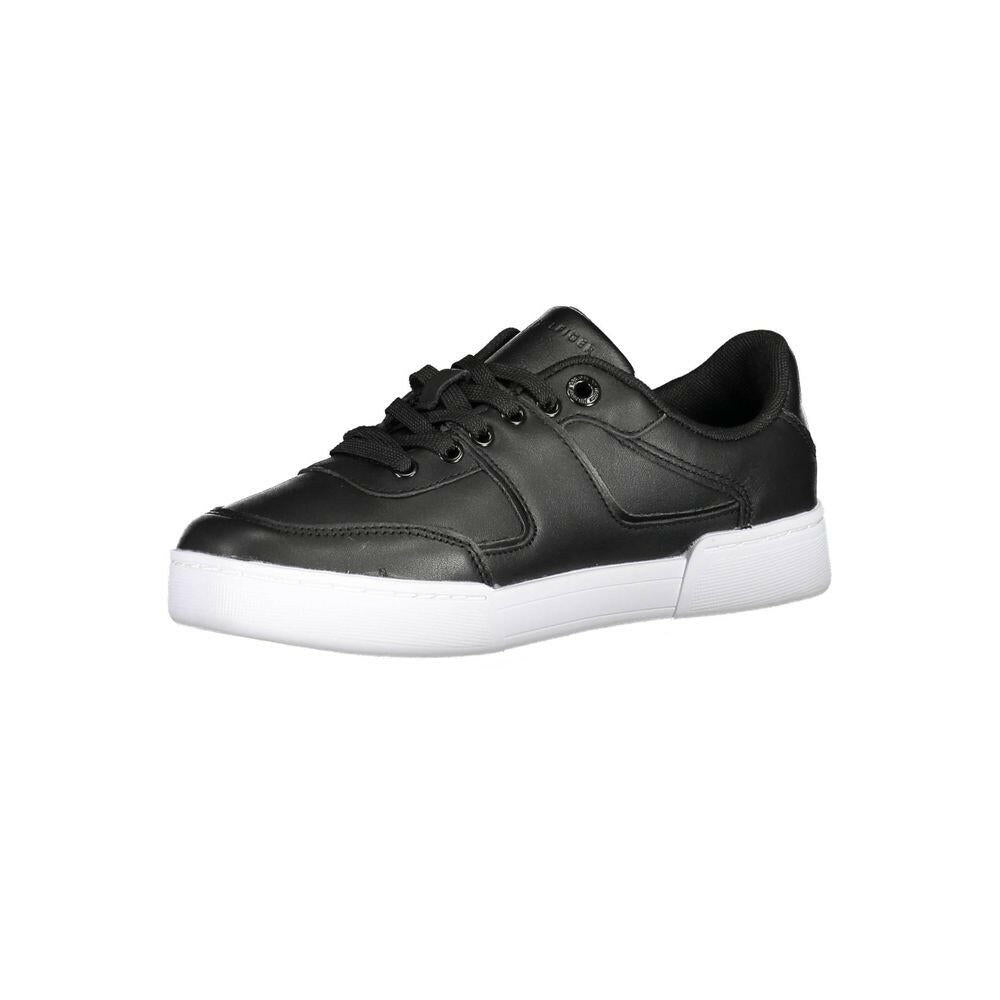 Tommy Hilfiger Black Leather Women Sneaker Tommy Hilfiger