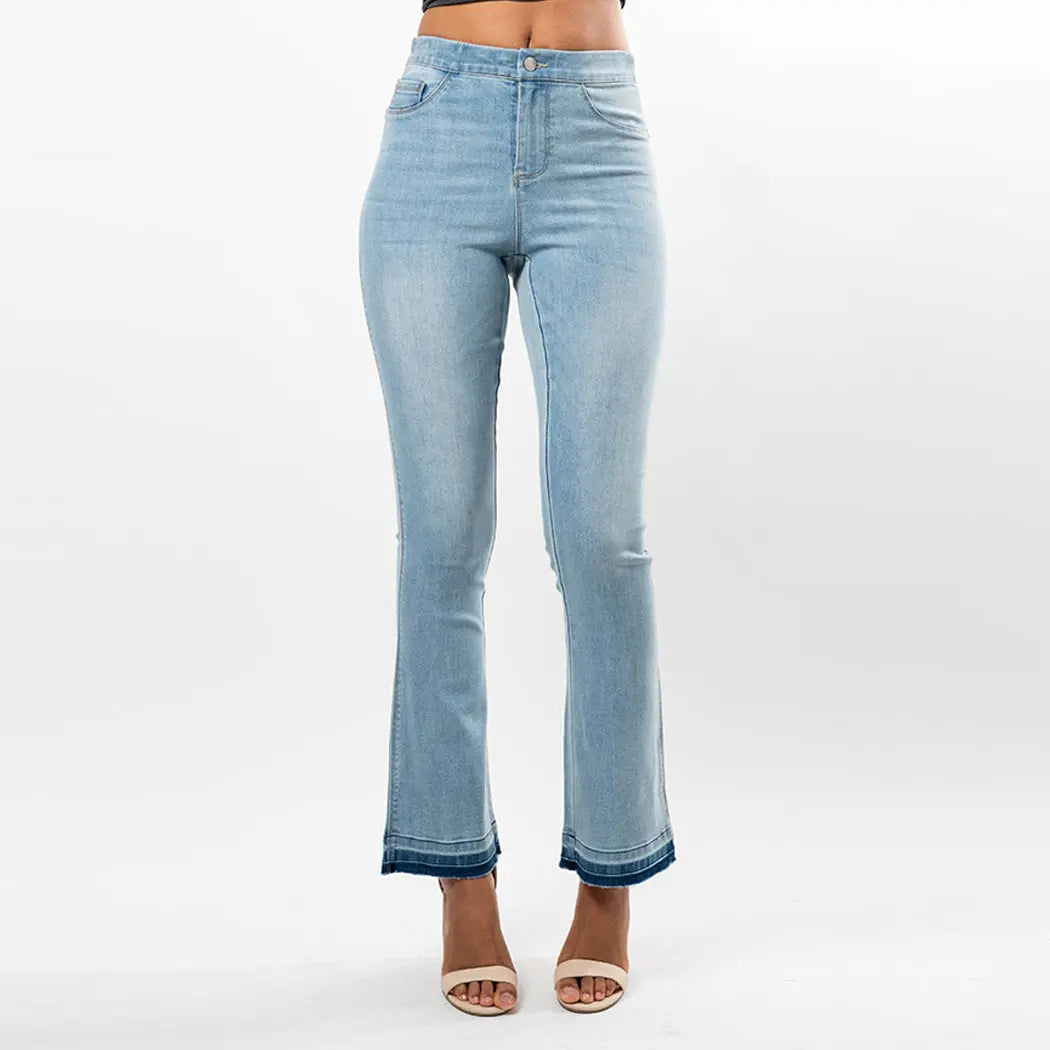 Undone Hem Bootcut Fashion Style