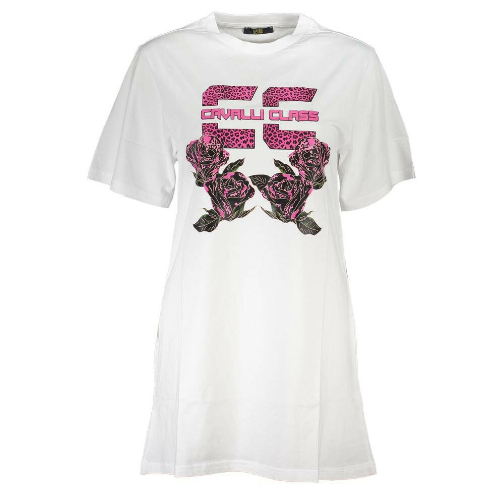 Cavalli Class White Cotton Women Dress Cavalli Class