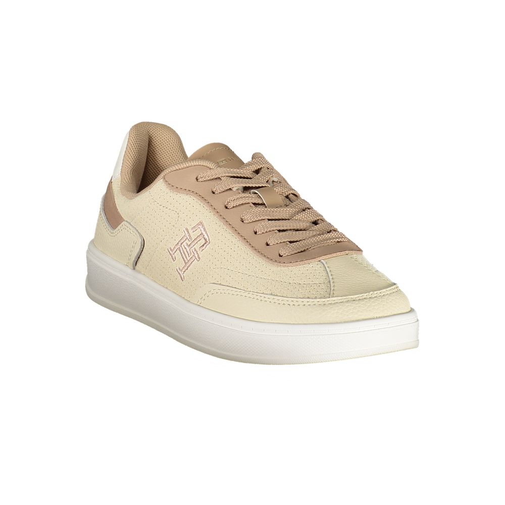 Zapatillas deportivas Tommy Hilfiger de piel beige para mujer