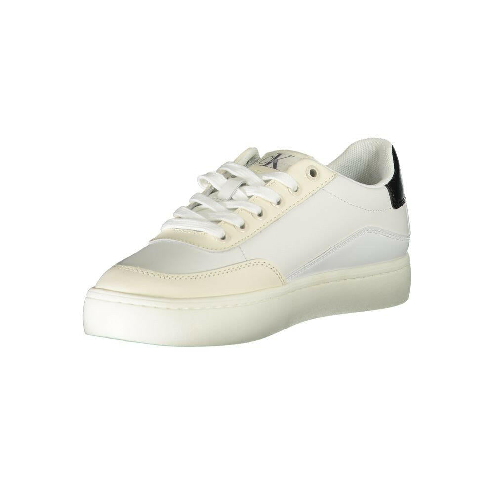 Calvin Klein Chic White Lace-Up Sneakers with Contrast Detailing Calvin Klein