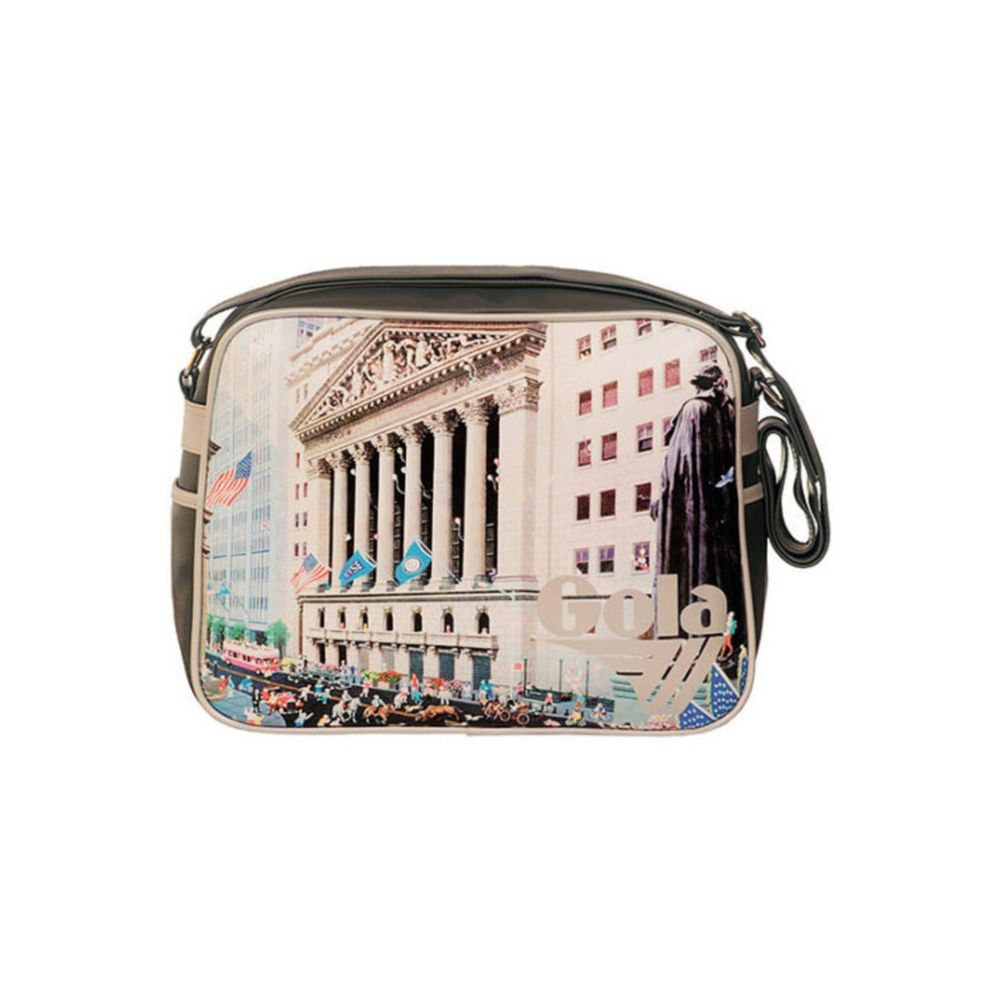 Gola Gray synthetic handbag with adjustable shoulder strap and cityscape print