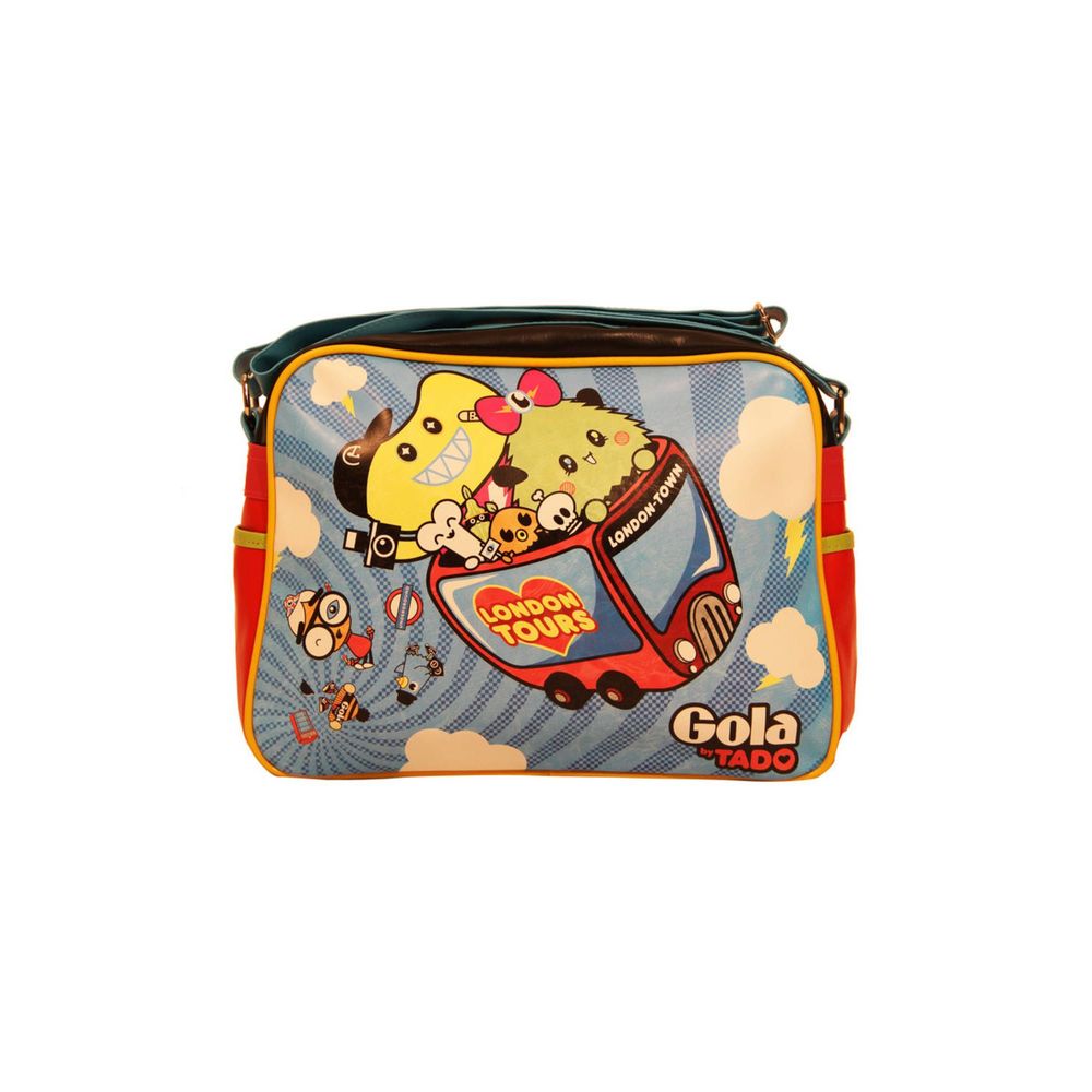 Gola Blue Synthetic Handbag with adjustable shoulder strap and cartoon print design