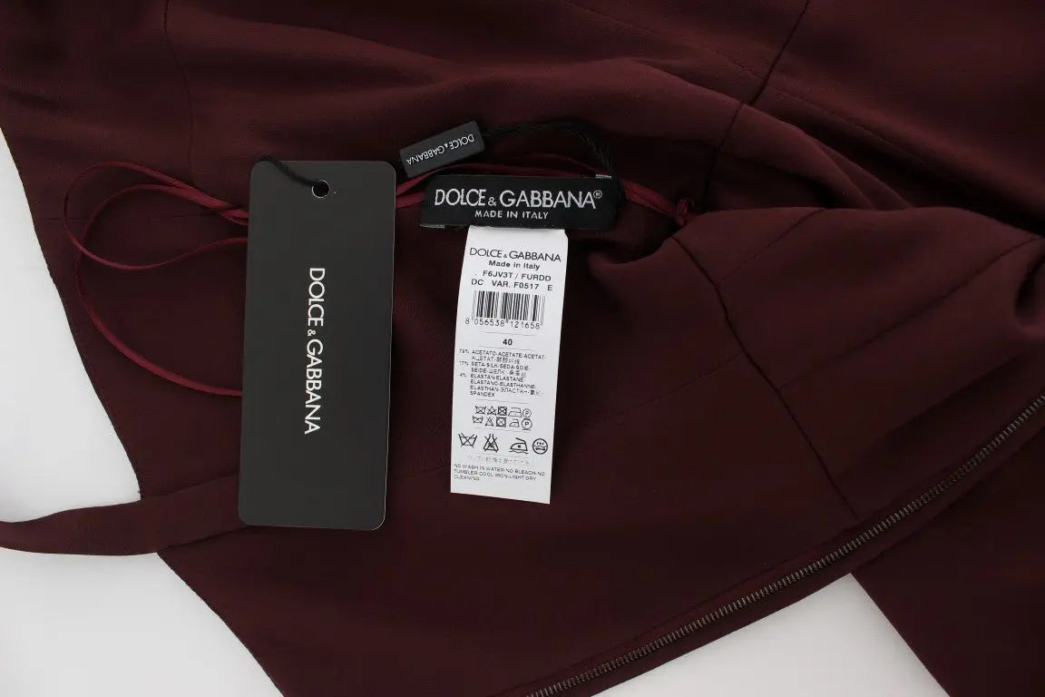 Dolce & Gabbana Elegant Bordeaux Sheath Dress Dolce & Gabbana