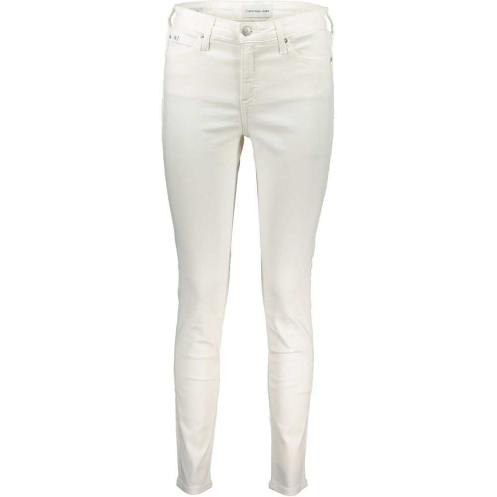 Jeans blancos de algodón para mujer Calvin Klein