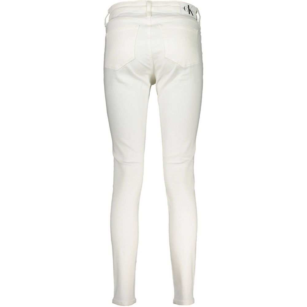 Jeans blancos de algodón para mujer Calvin Klein