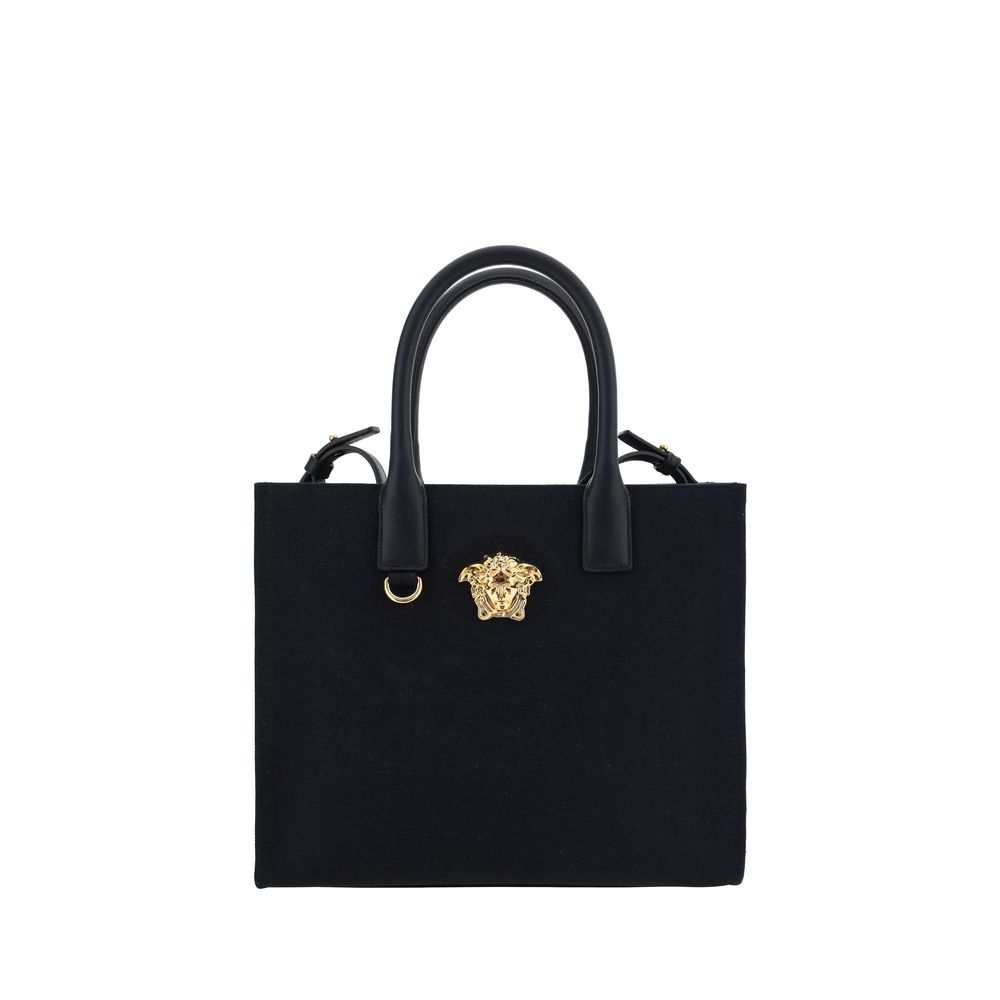 Bolsa de ombro Versace em algodão preto