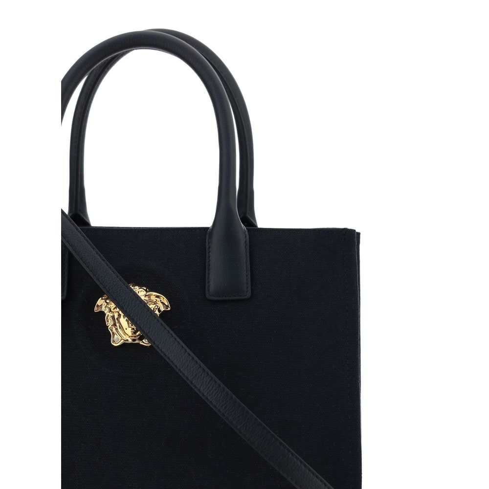 Bolsa de ombro Versace em algodão preto