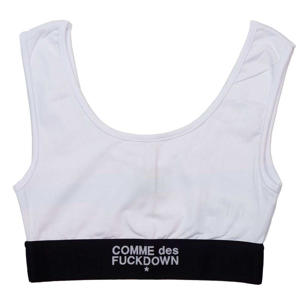 Comme Des Fuckdown White Cotton Women Top