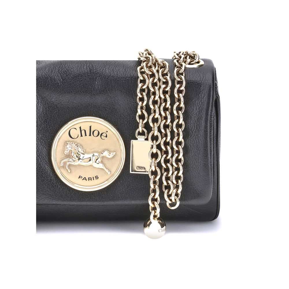 Bolsa de ombro Chloé Bos Taurus em couro de bezerro preto