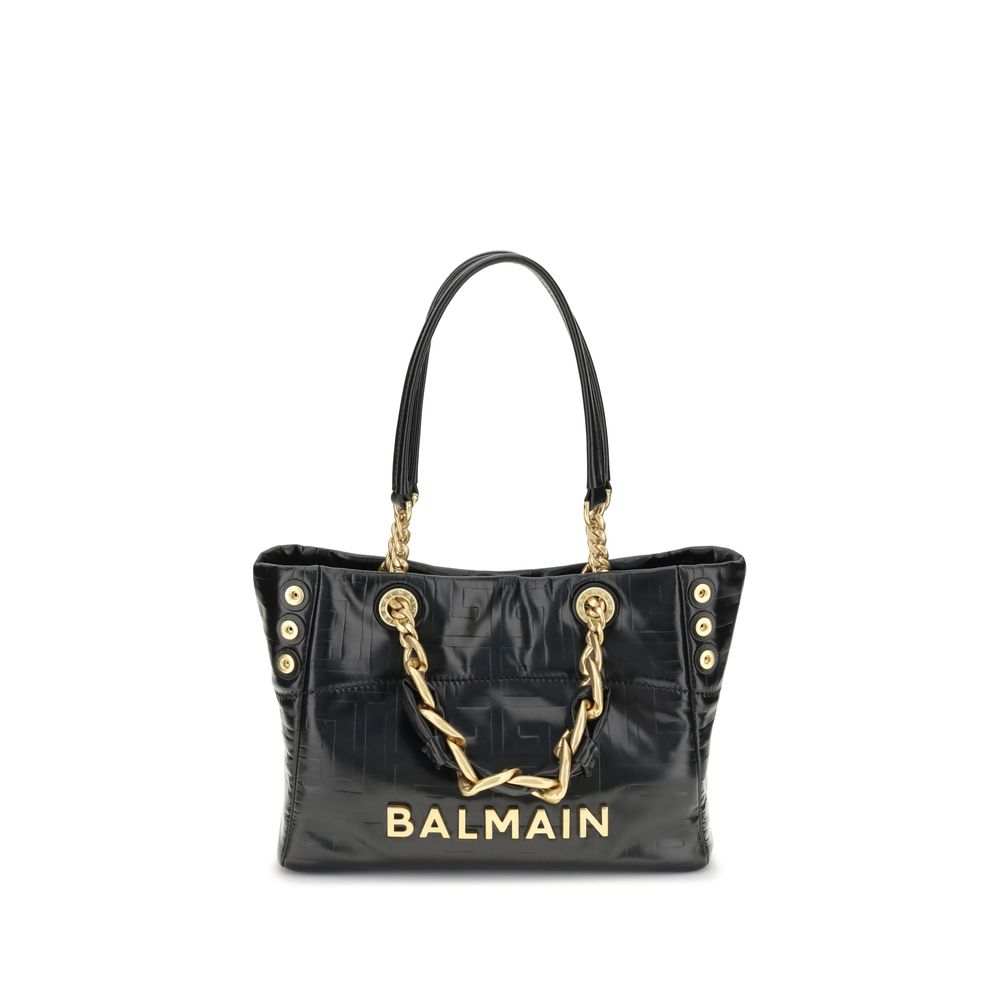Bolsa de ombro Balmain Bos Taurus em couro de bezerro preto