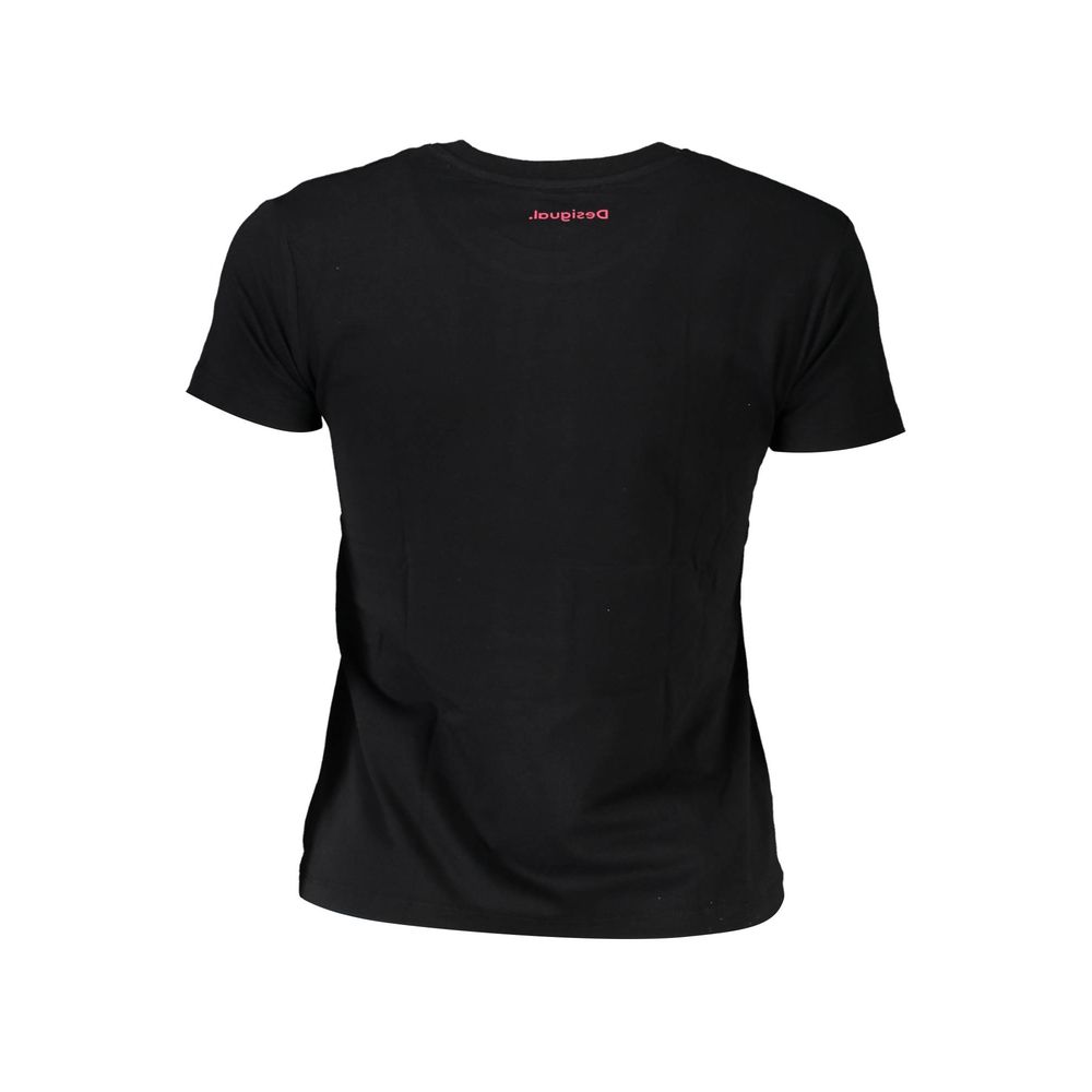 Desigual Black Cotton Tops & T-Shirt Desigual