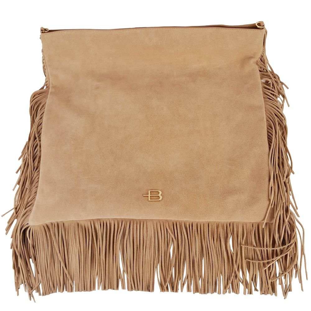 Bolso bandolera Baldinini Trend de piel de becerro beige para mujer