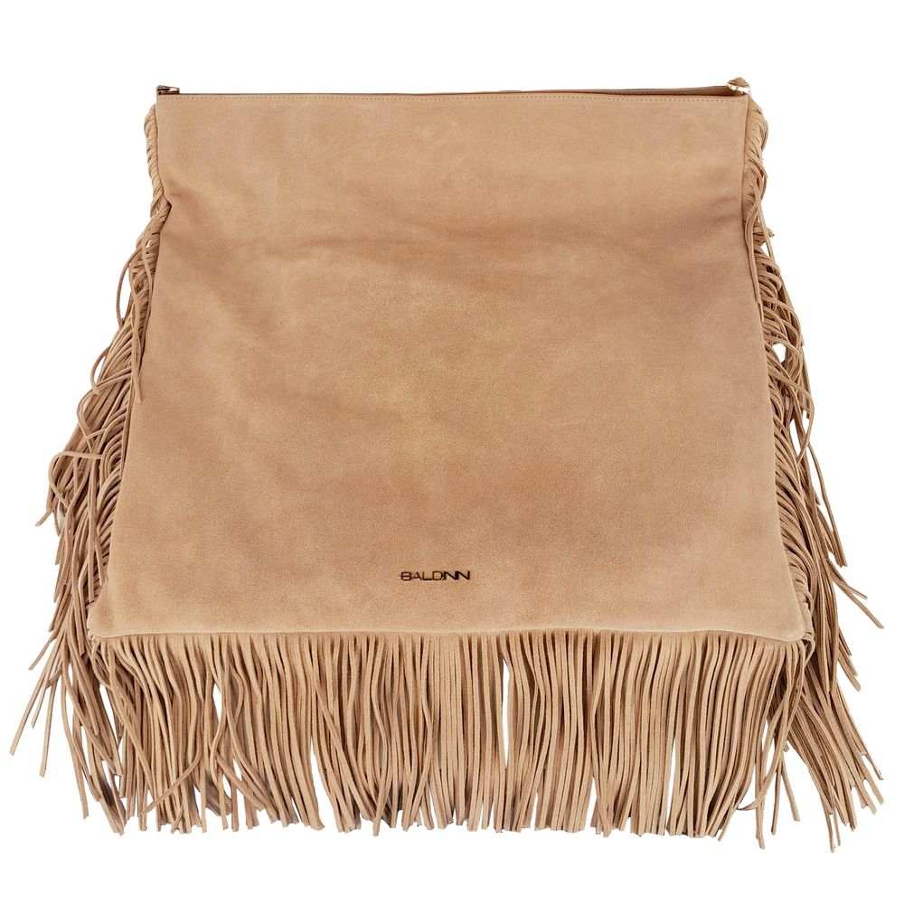 Bolso bandolera Baldinini Trend de piel de becerro beige para mujer
