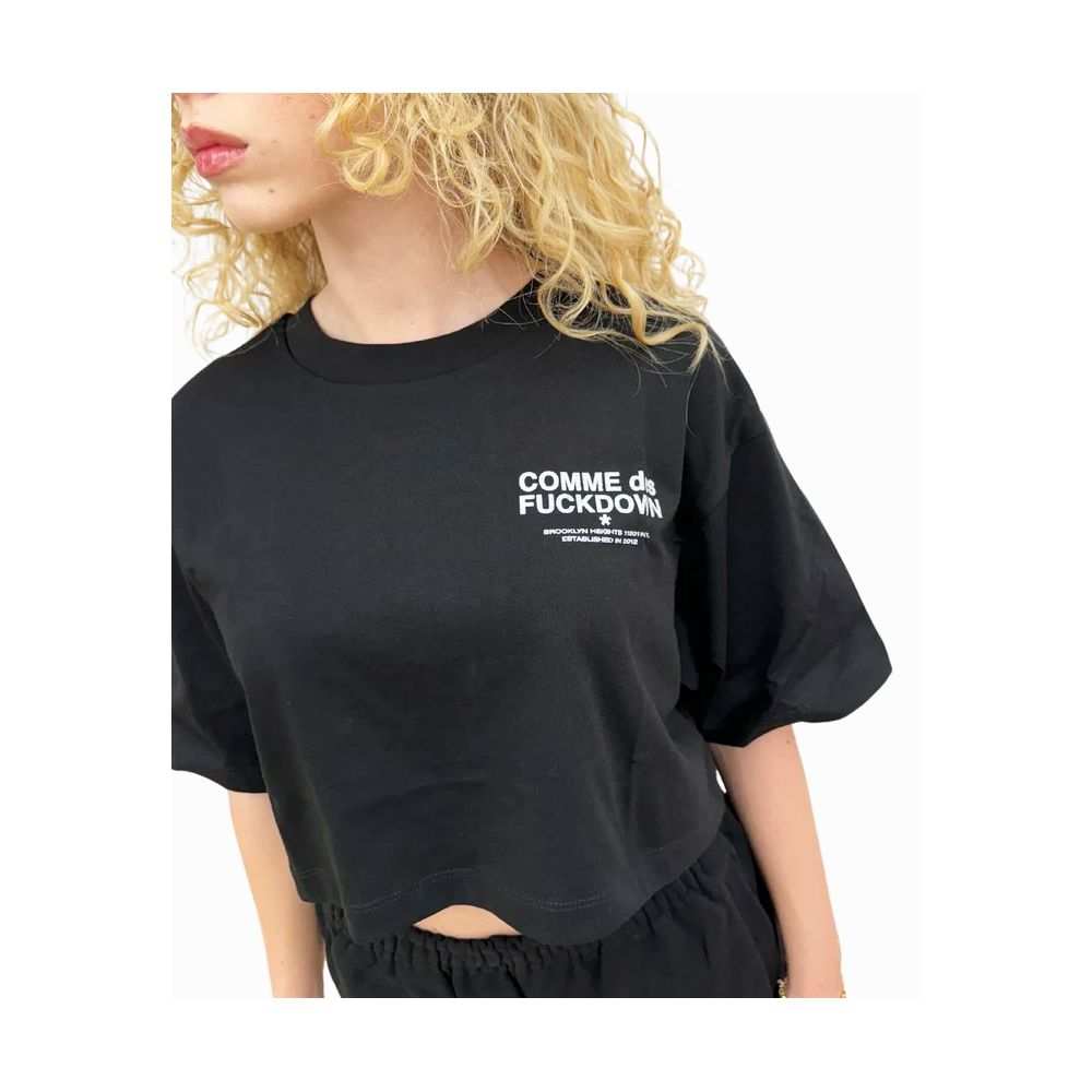 Camiseta de algodón negro para mujer Comme Des Fuckdown