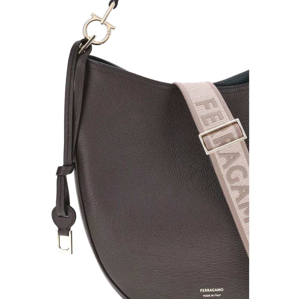 Bolsa de ombro Ferragamo Bos Taurus em couro de bezerro marrom