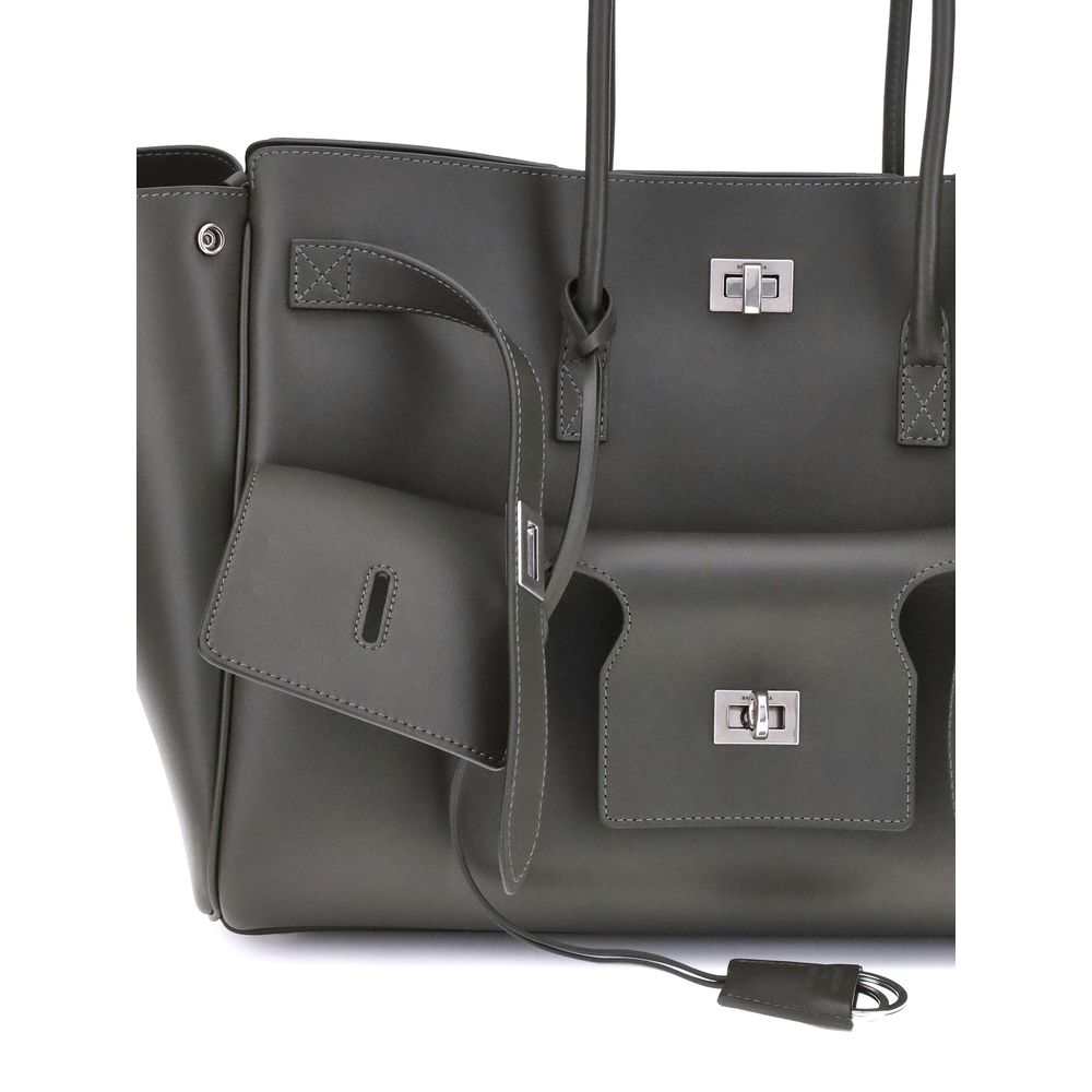 Bolsa de ombro Balenciaga Bos Taurus em couro de bezerro preto