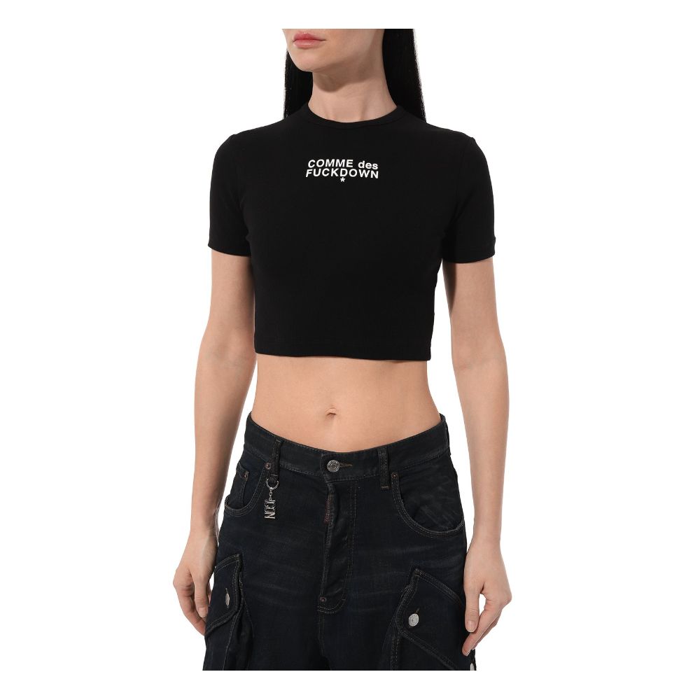 Comme Des Fuckdown Black Cotton Tops & T-Shirt Comme Des Fuckdown