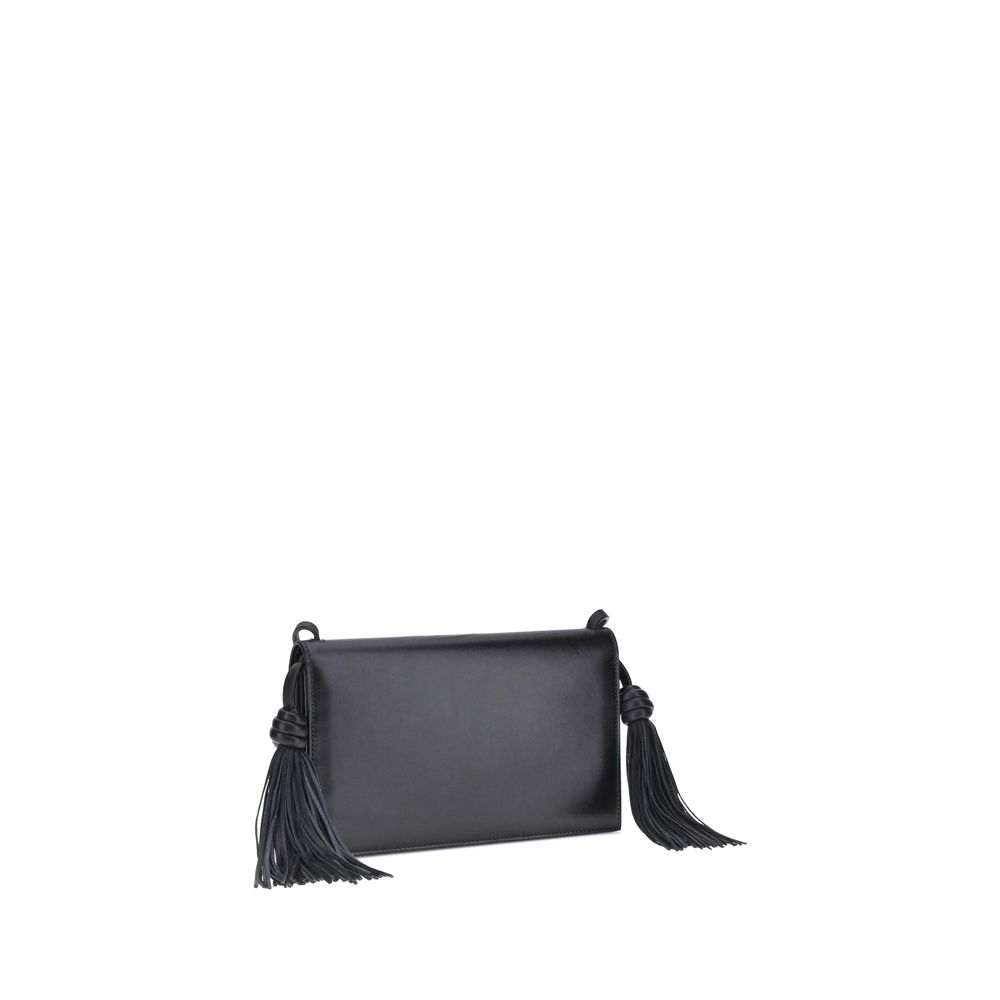Bolsa de ombro Jil Sander Bos Taurus em couro de bezerro preto