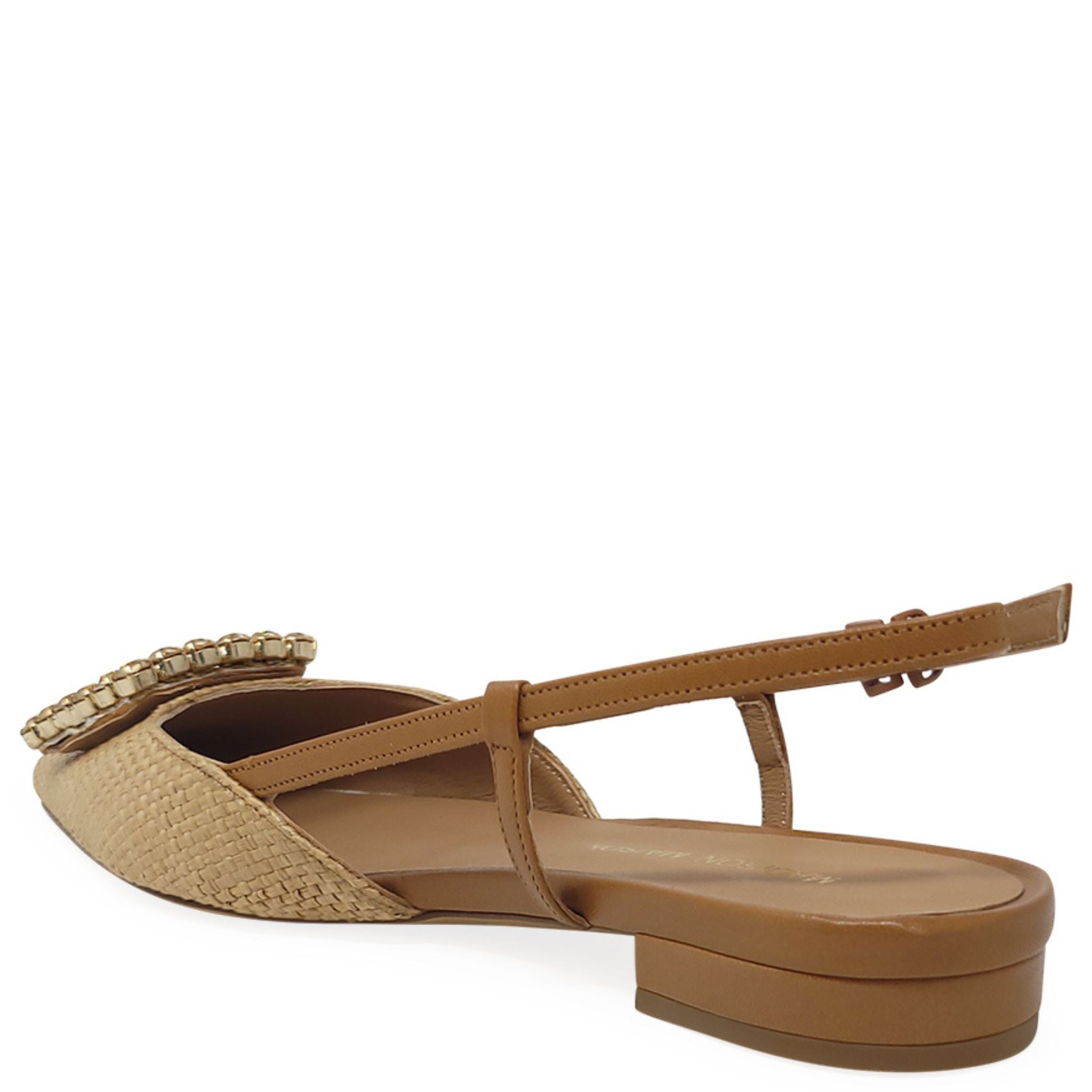 Beige Sling Back Flat