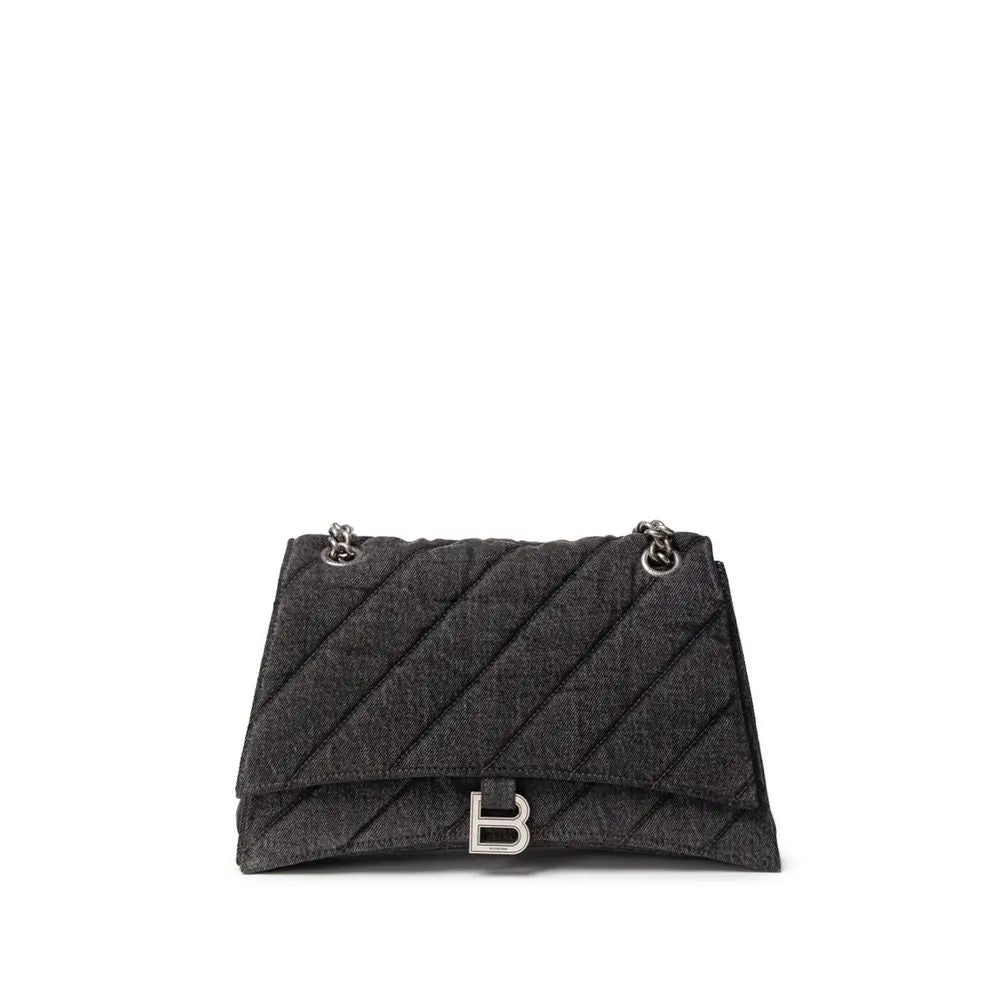 Balenciaga Black Fabric And Leather Shoulder Bag - MaraFormigone